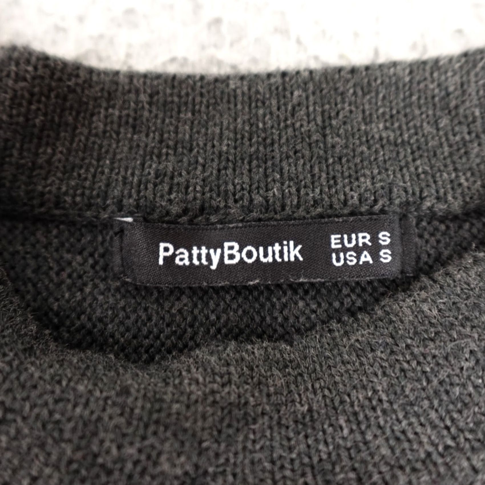Vintage Pattyboutik Sweater Womens Small Gray White Striped Long Sleeve Pullover Knit Size S / US 4 / IT 40 - 2 Thumbnail