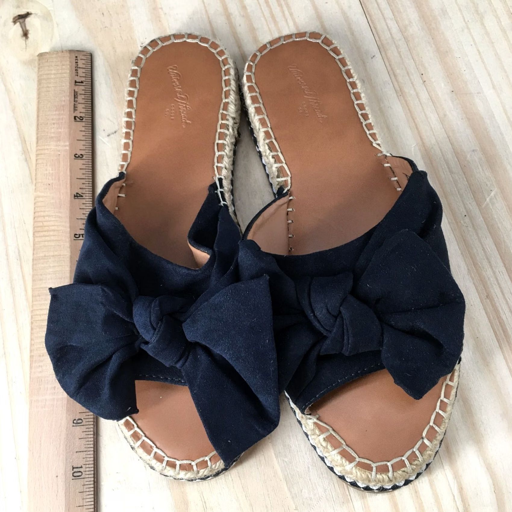 Vintage Universal Thread Sandals Womens 7 Slides Slip On Flat Blue Fabric Casual Size US 7 / IT 37 - 6 Thumbnail