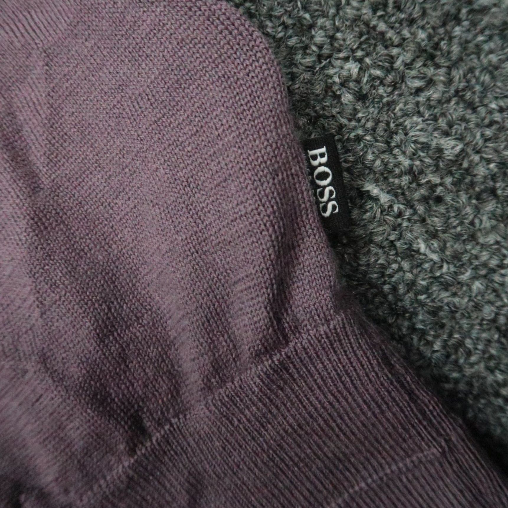 Hugo Boss HUGO BOSS Sweater Men XL Purple Wool Crew Neck Knit Pullover Slim Long Sleeve All Seasons Winter Spring Fall Size US XL / EU 56 / 4 - 4 Thumbnail