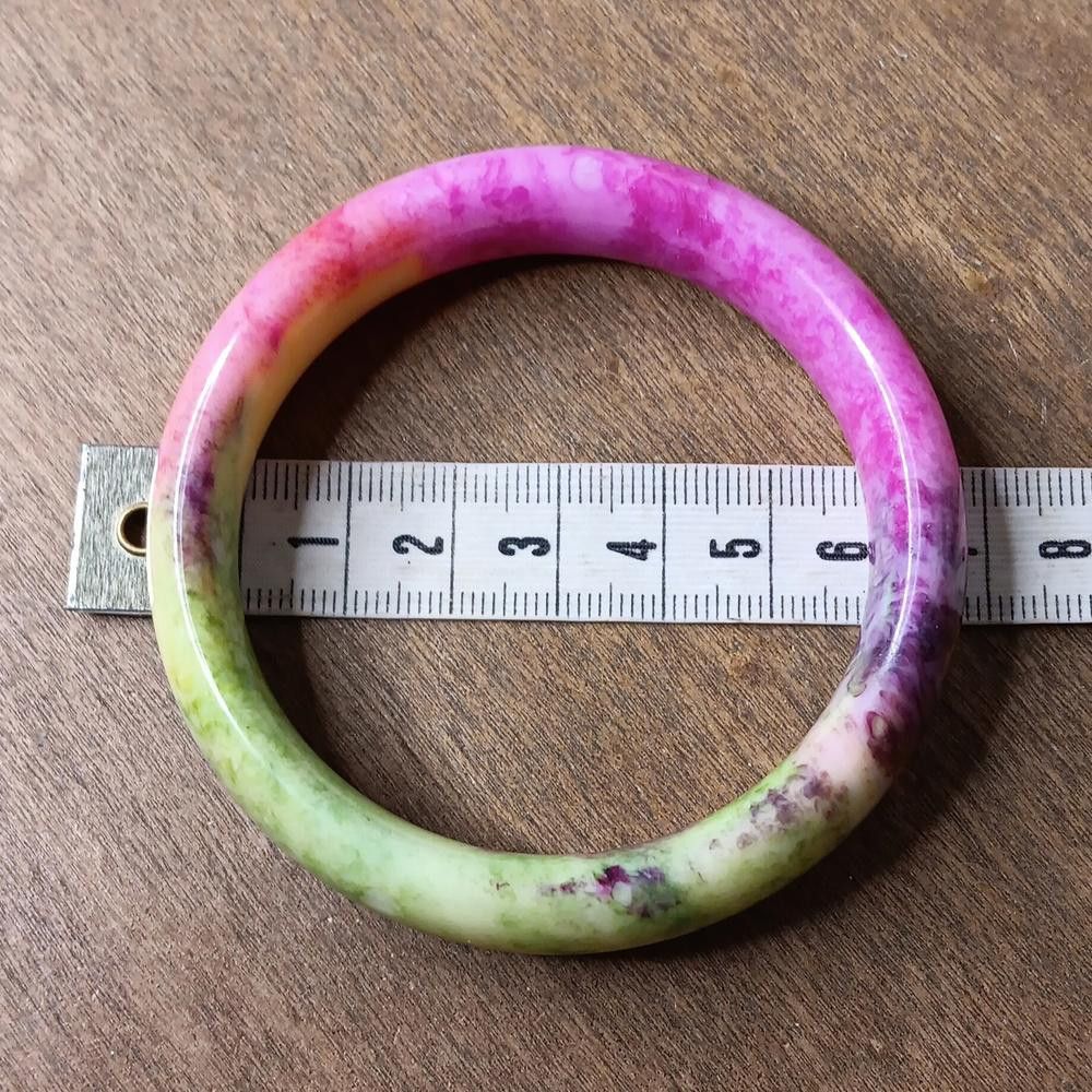 Designer Genuine Peacock Jade Bangle Bracelet Size ONE SIZE - 4 Thumbnail