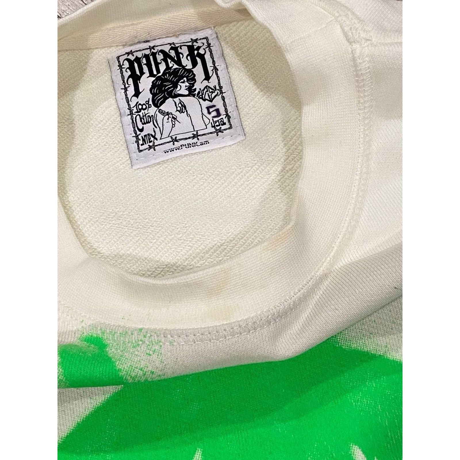 Other Punk LA Anarchy Neon Green Striped Crewneck Sweater sz S Size US S / EU 44-46 / 1 - 5 Thumbnail