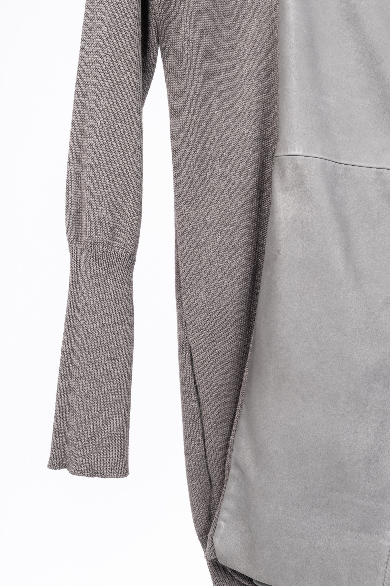 Brunello Cucinelli Brunello Cucinelli Two-Tone Cotton-Knit Leather-Trim Jacket Size S / US 4 / IT 40 - 6 Thumbnail