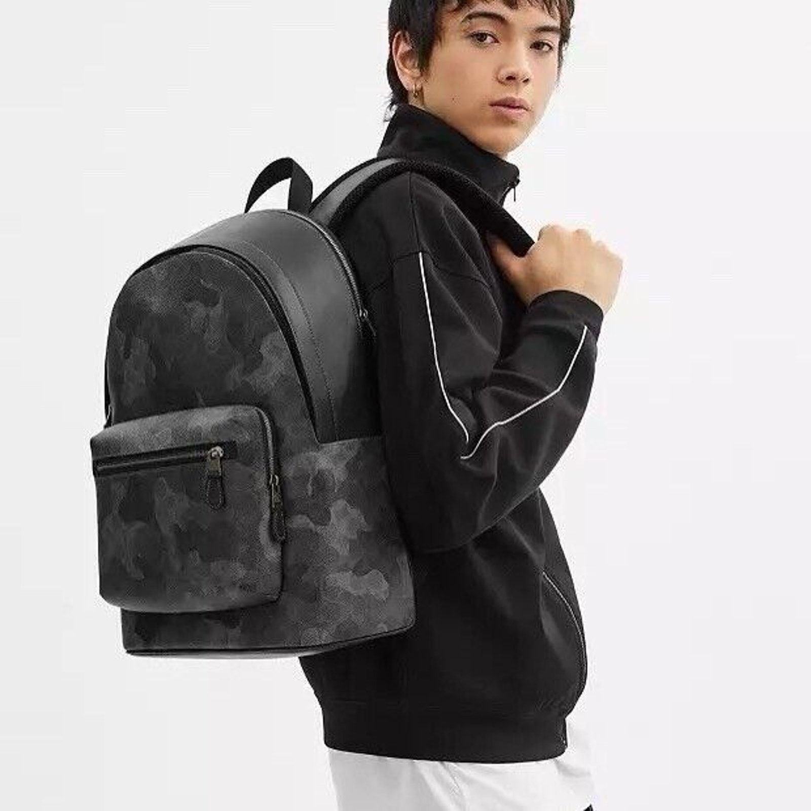 Coach NWT COACH 'West' Men's Backpack Camo Gunmetal/Grey CW311 Size ONE SIZE - 6 Thumbnail