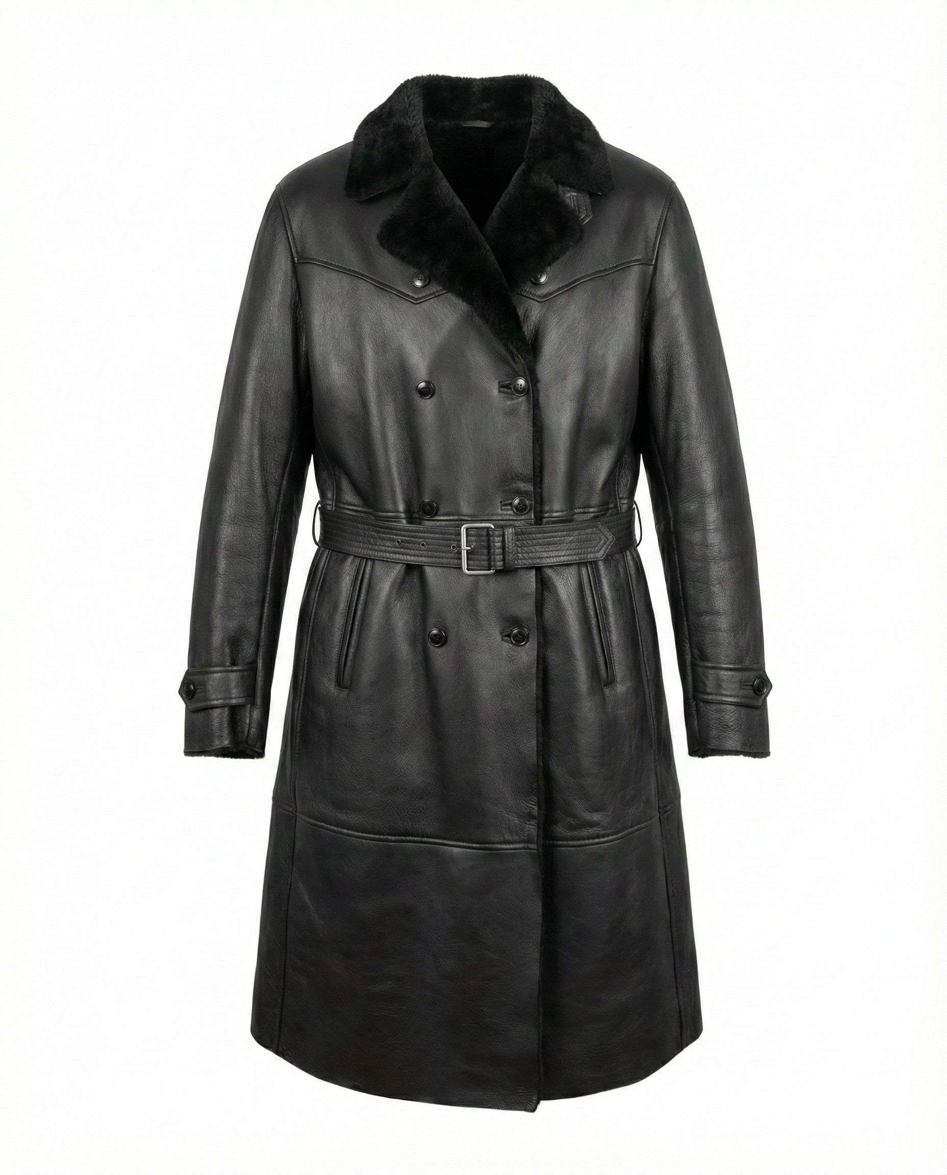 Giorgio Armani Borgo 21 Black Label Shearling Trench Coat