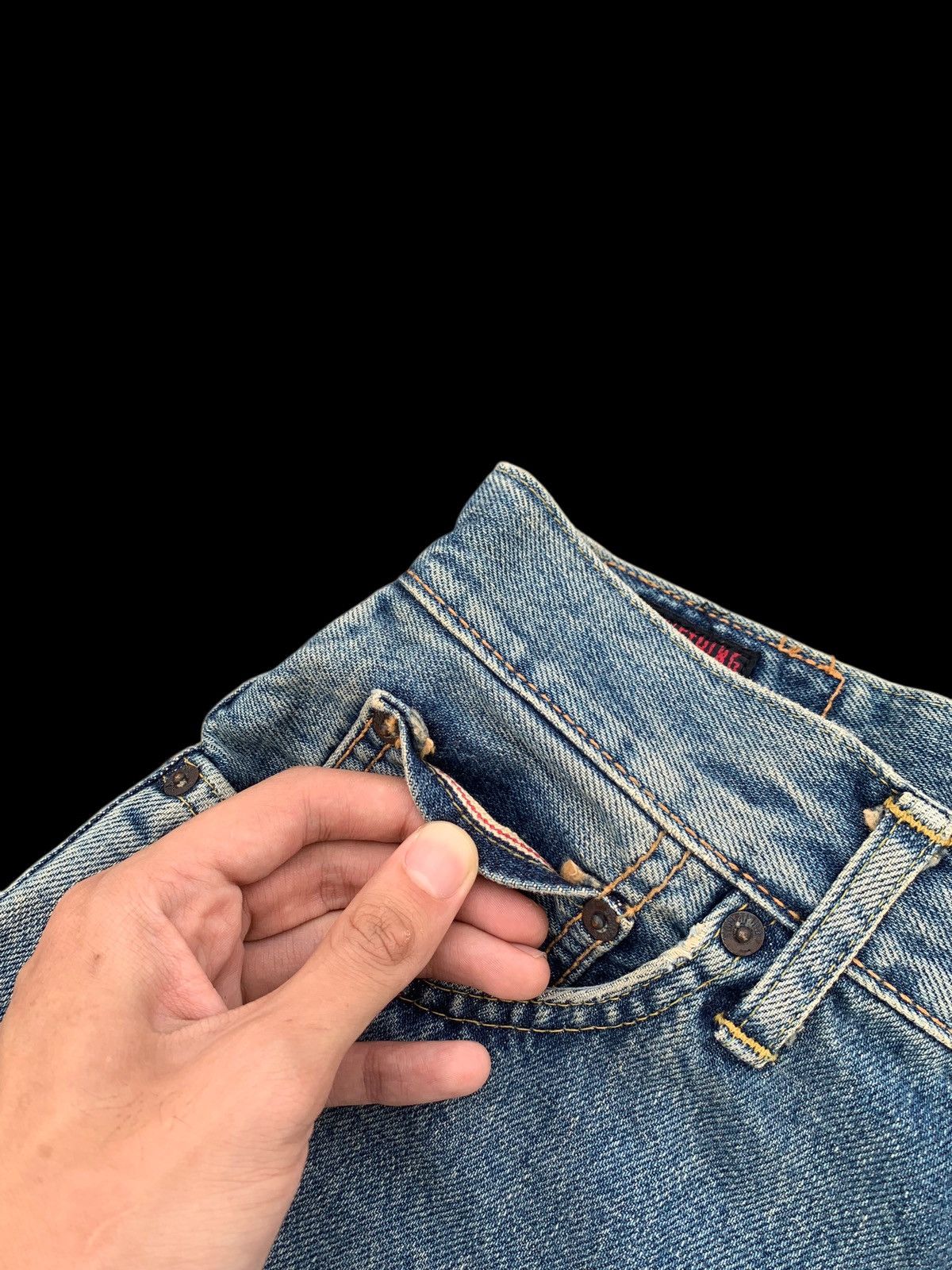 Kapital VINTAGE SOMETHING EDWIN SELVEDGE BAGGY DISTRESSED DENIM Size US 28 / EU 44 - 11 Thumbnail