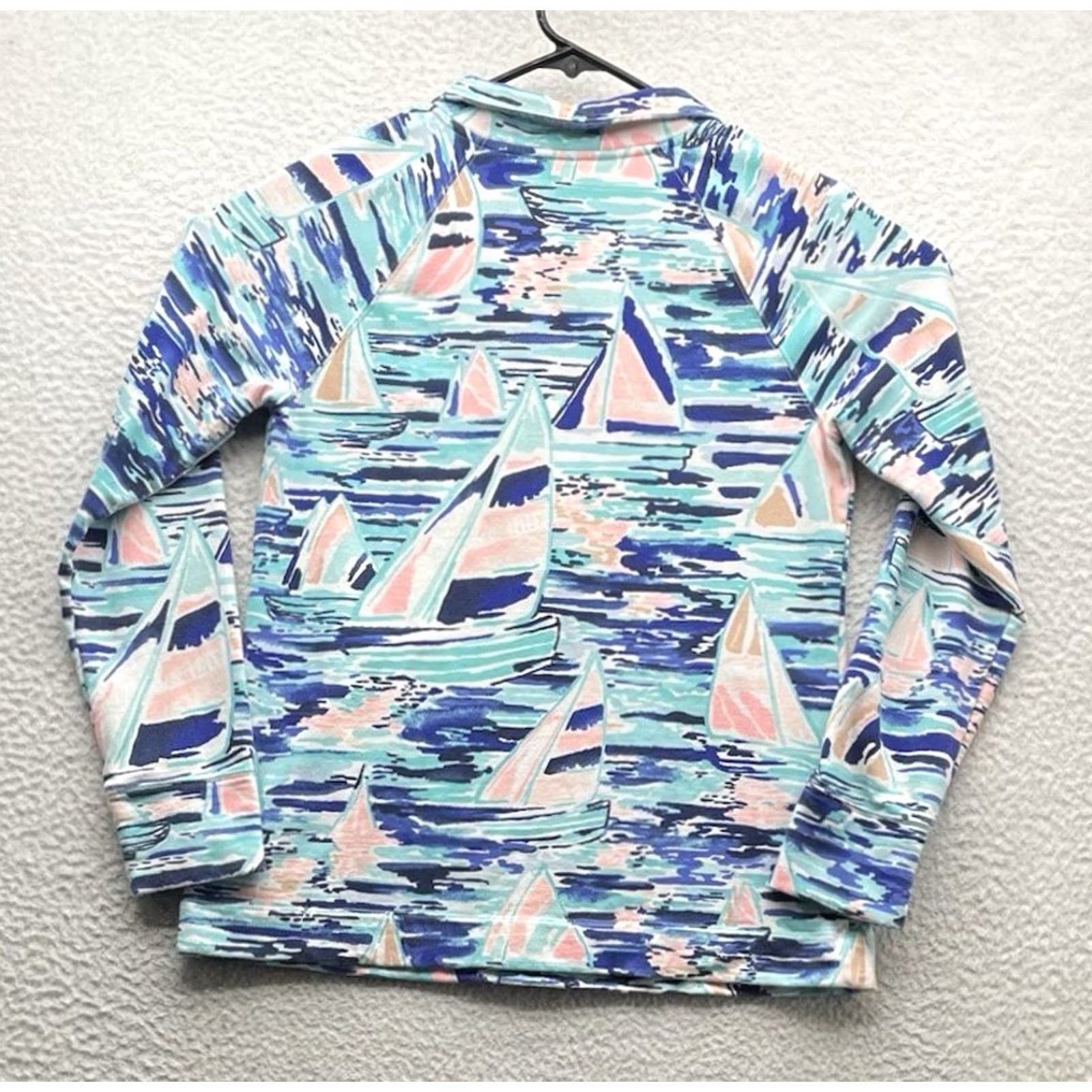 Lilly Pulitzer Lilly Pulitzer Sweater Womens Small S Sailboats Popover Half Zip Preppy Size S / US 4 / IT 40 - 6 Thumbnail