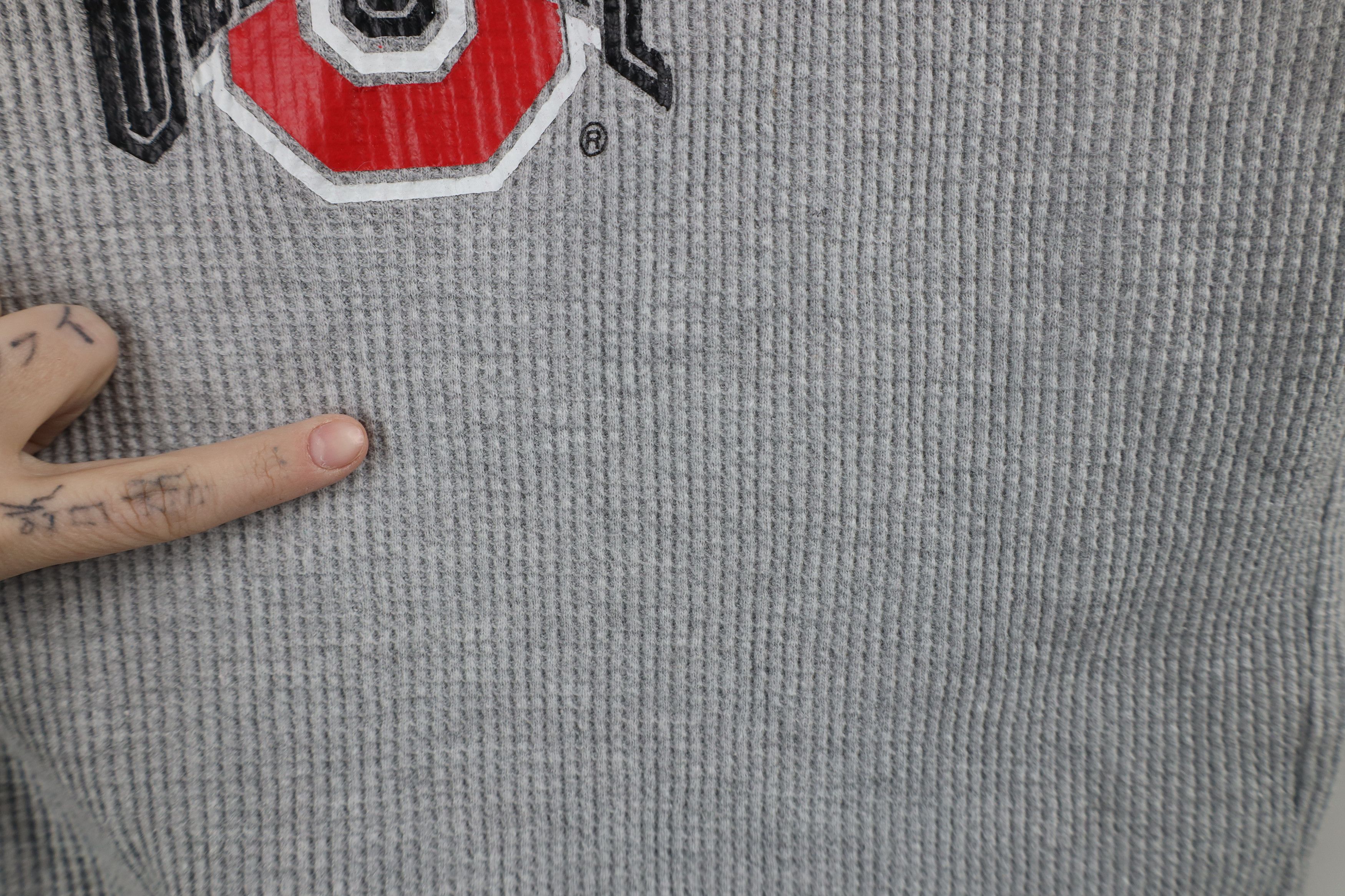 Vintage Vintage 90s University Waffle Knit Long Sleeve T-Shirt Size M / US 6-8 / IT 42-44 - 5 Thumbnail