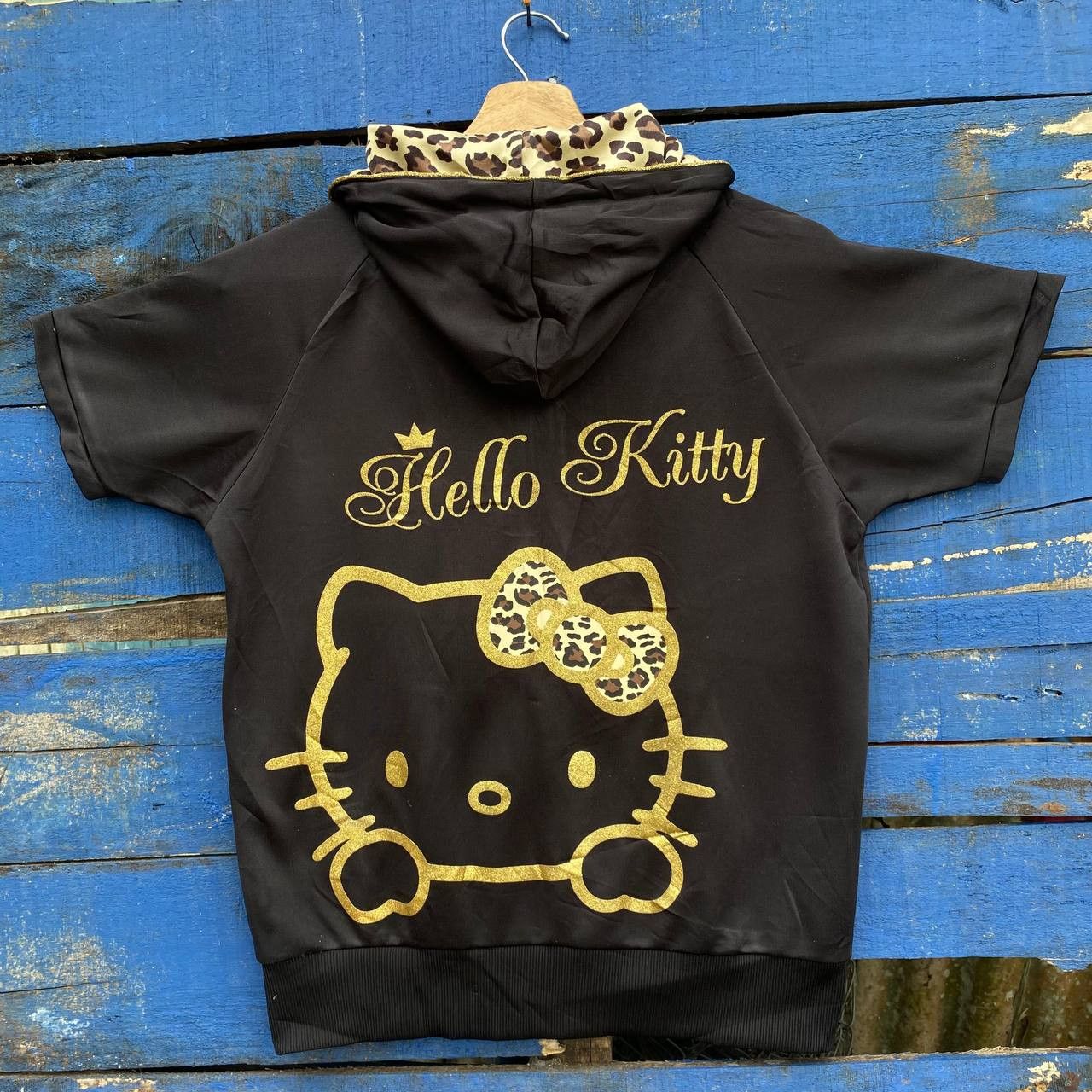 Japanese Brand × Vintage Vintage Hello Kitty Lepord Short Sleeve Zipper Hoodie Size US M / EU 48-50 / 2 - 1 Thumbnail