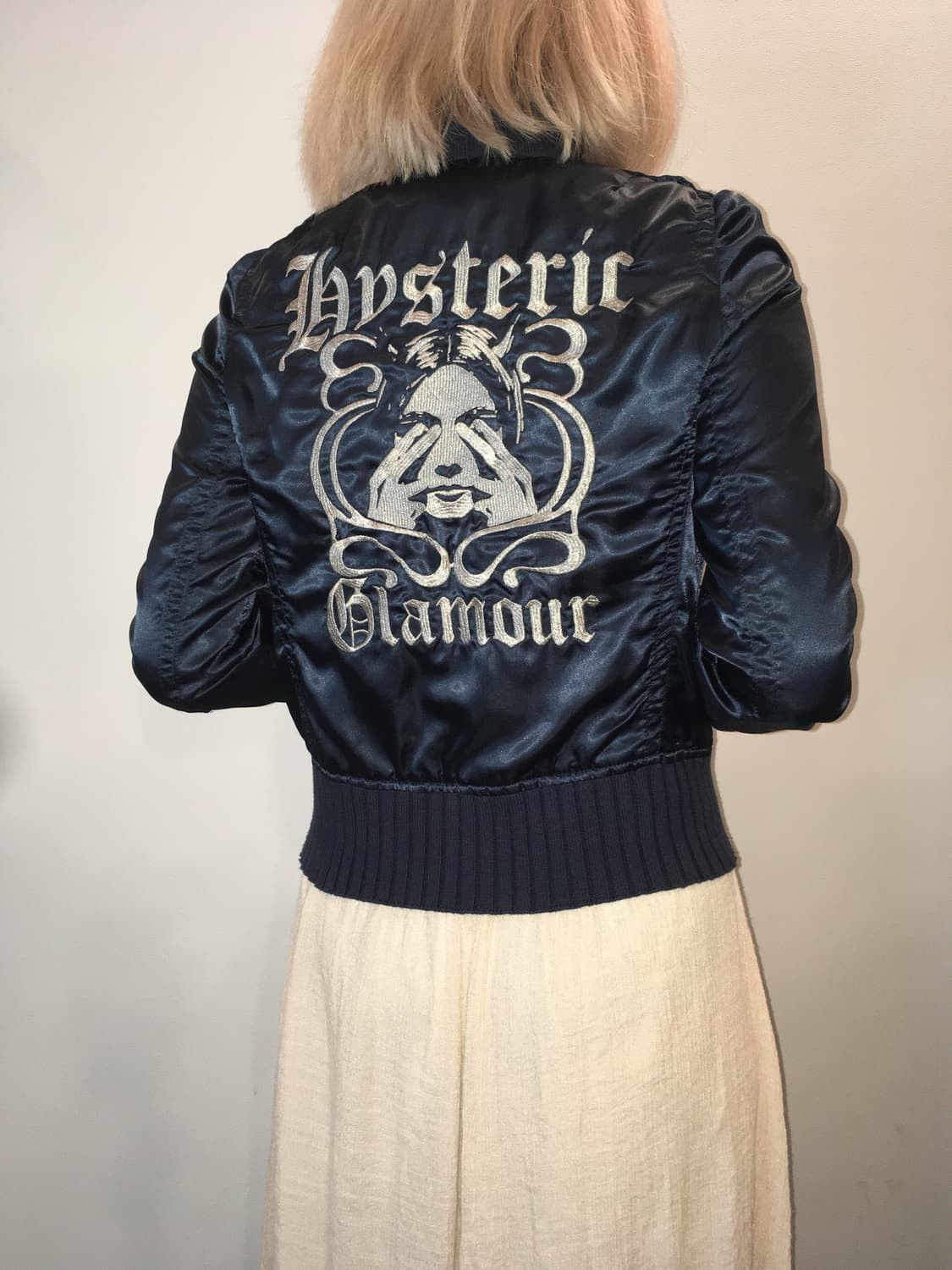Hysteric Glamour Hysteric Glamour Embroidered Logo Satin Bomber Jacket Size XS / US 0-2 / IT 36-38 - 15 Thumbnail