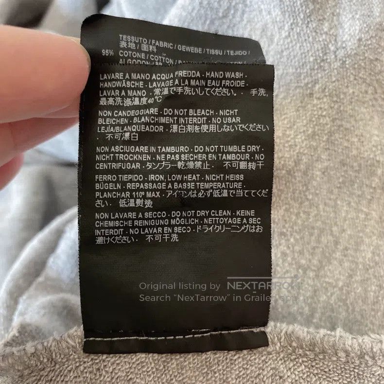 Balenciaga Balenciaga Grey Small Logo Drawstring Hooded Sweatshirt Size US XS / EU 42 / 0 - 9 Thumbnail
