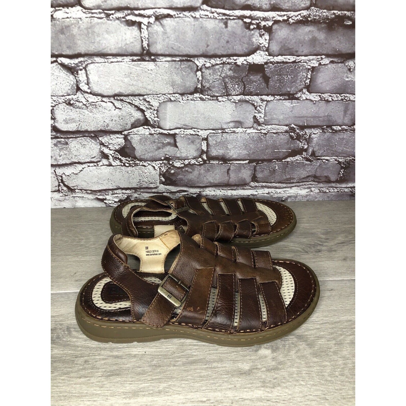 Born Born Brown Leather Fisherman Casual Adjustable Strap Sandals Size US 8 / EU 41 - 19 Thumbnail