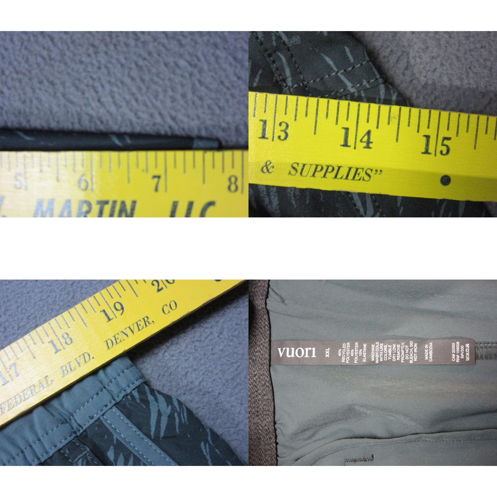 Vuori Vuori Mens 2XL Gray Athletic Shorts Drawstring Zip Pocket Camo Stretch Size US 39 - 8 Thumbnail