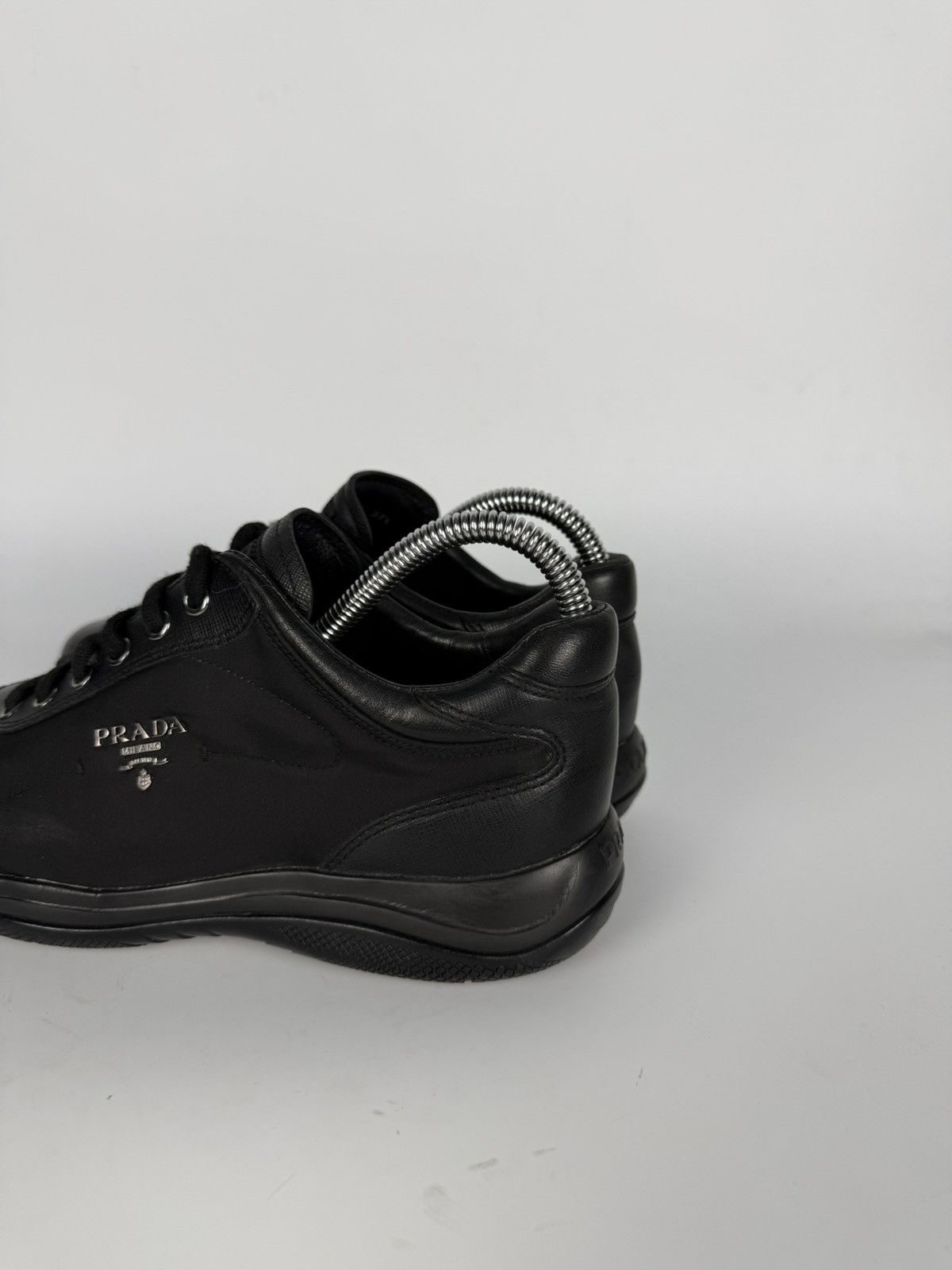 Prada Prada Milano Black Nylon & Leather Sneakers Size US 6.5 / IT 36.5 - 9 Thumbnail