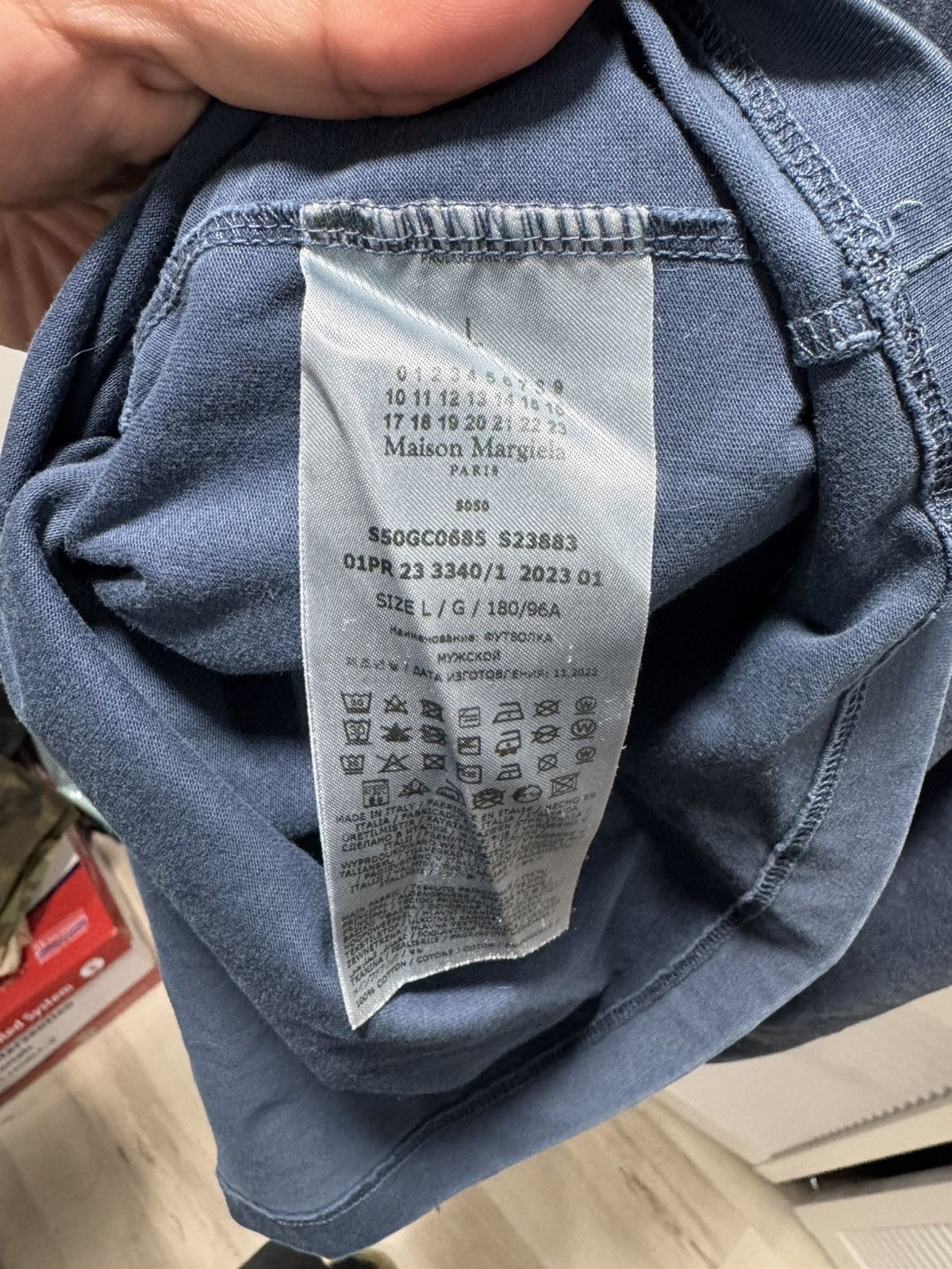 Maison Margiela Mason Margiela Washed Logo Shirt (Blue) Size US L / EU 52-54 / 3 - 4 Thumbnail