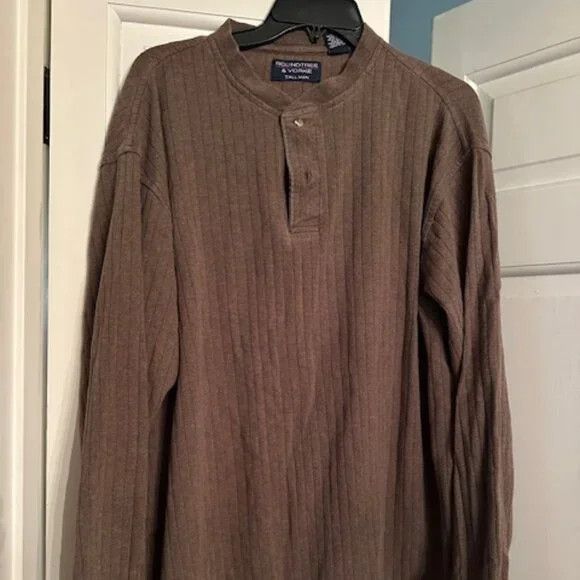Roundtree & Yorke Roundtree & Yorke Brown Long Sleeved Light Sweater, Size XLT Size US XXL / EU 58 / 5 - 1 Thumbnail
