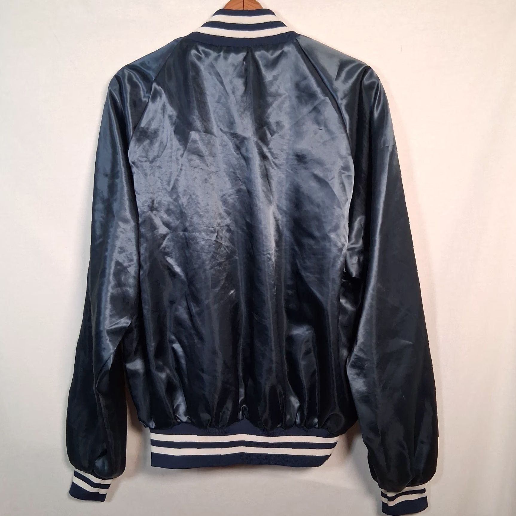 Vintage Vintage UAW Local 6 Satin Bomber Jacket XL Blue Labor Union Snap Up Size US XL / EU 56 / 4 - 2 Thumbnail