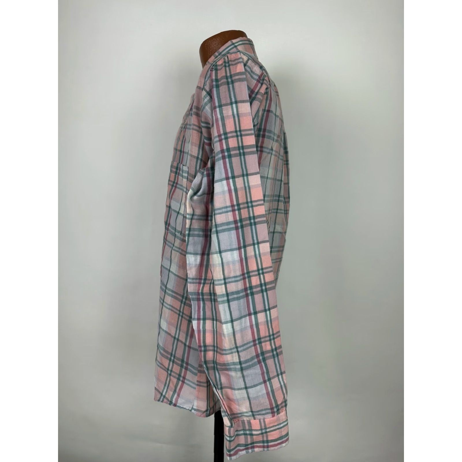 Pinko VINTAGE Dee Cee Shirt 80s Button-Up Slim Fit Men M Pink Plaid Lightweight Cotton Polyester Casual, Business, Travel Mens Size US M / EU 48-50 / 2 - 7 Thumbnail