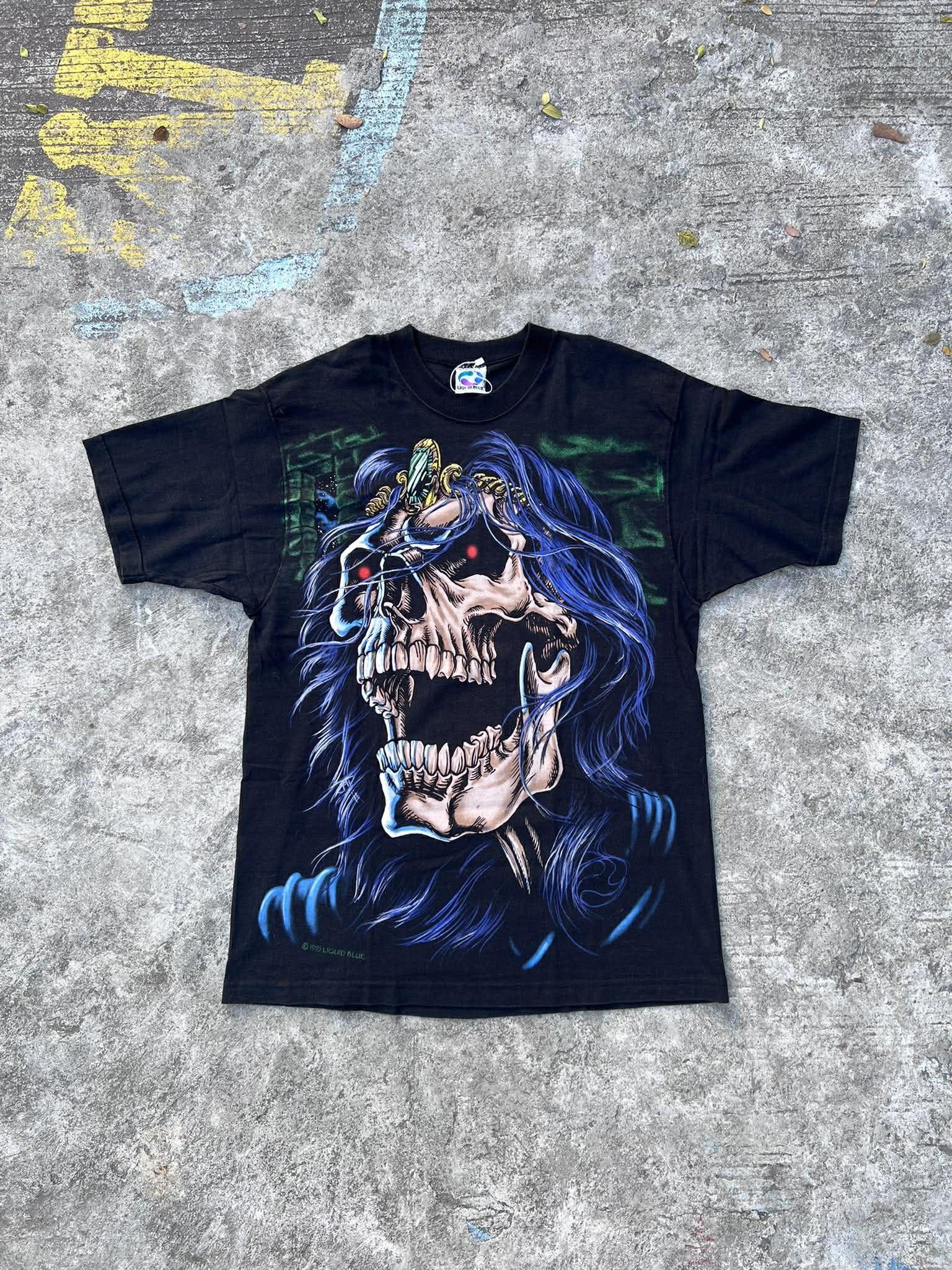 Liquid Blue Rare 1995 Liquid Blue Skull King Wolf Size US XL / EU 56 / 4 - 1 Thumbnail
