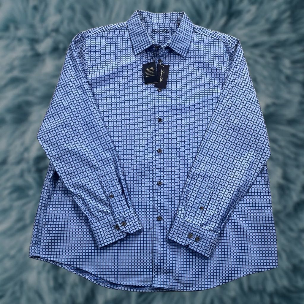 Tasso Elba Tasso Elba Dress Shirt Mens 2XL Blue Regular Brand New with Tags Size 48R - 1 Thumbnail
