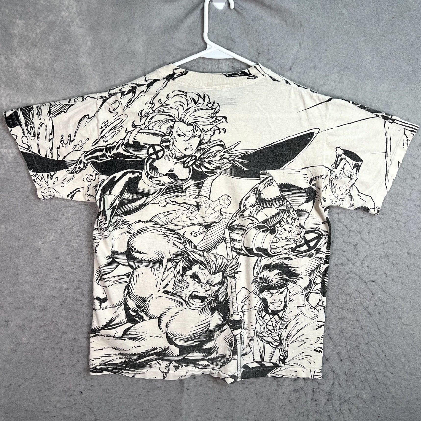 Vintage VINTAGE Marvel T-Shirt Mega Print Adult Mens Medium White Shirt Comics 90s Mens Size US M / EU 48-50 / 2 - 2 Thumbnail