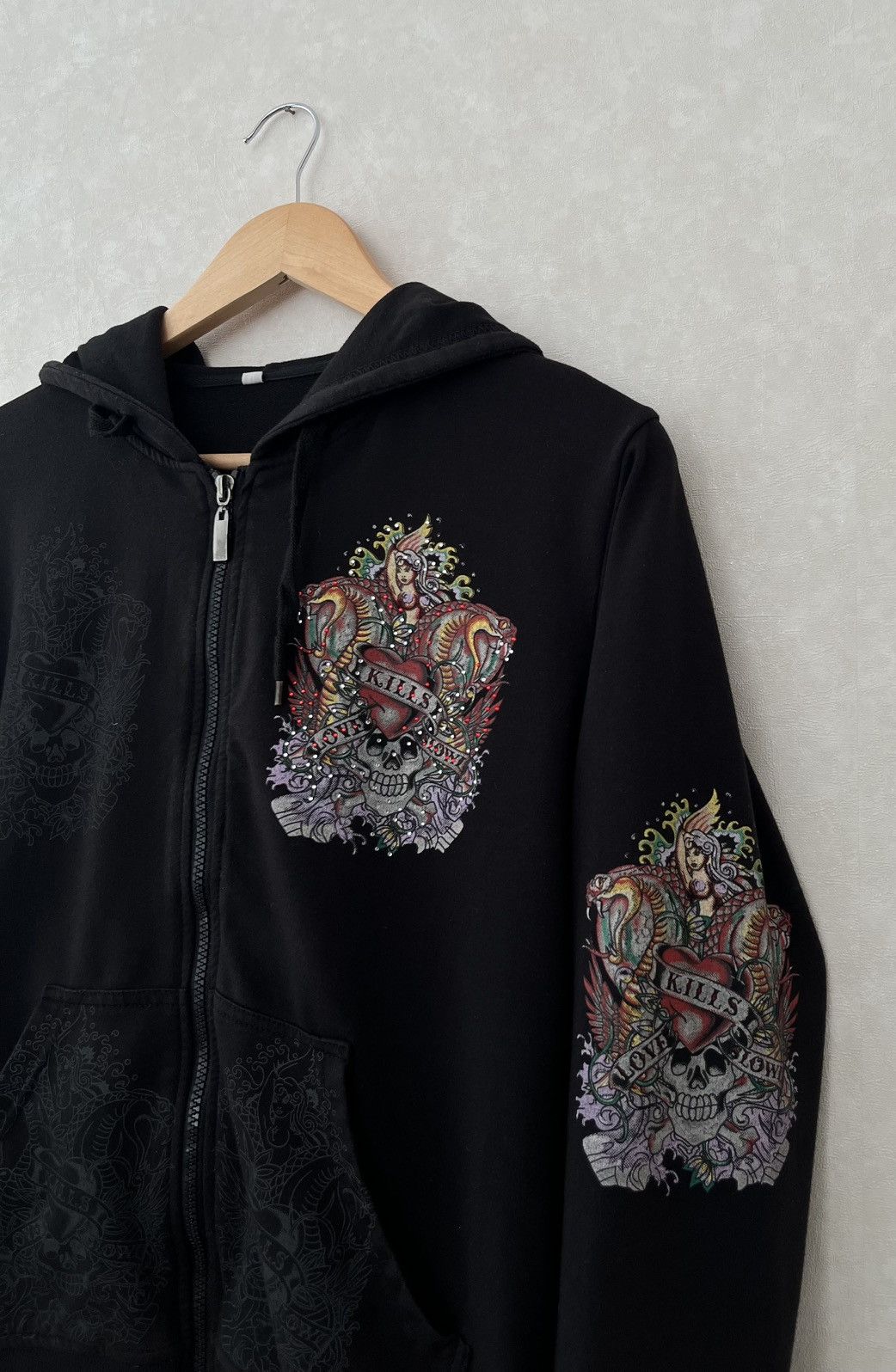 Japanese Brand Ed Hardy Style Y2K Zip Hoodie Size US S / EU 44-46 / 1 - 4 Thumbnail