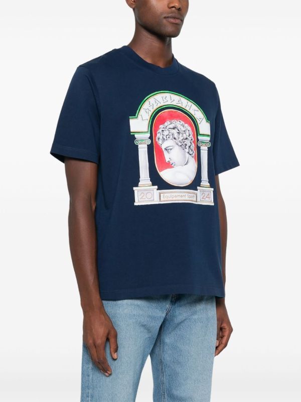 Casablanca o1h1sh11224 La Medaille Printed T-Shirt in Royal Blue Size US M / EU 48-50 / 2 - 2 Thumbnail