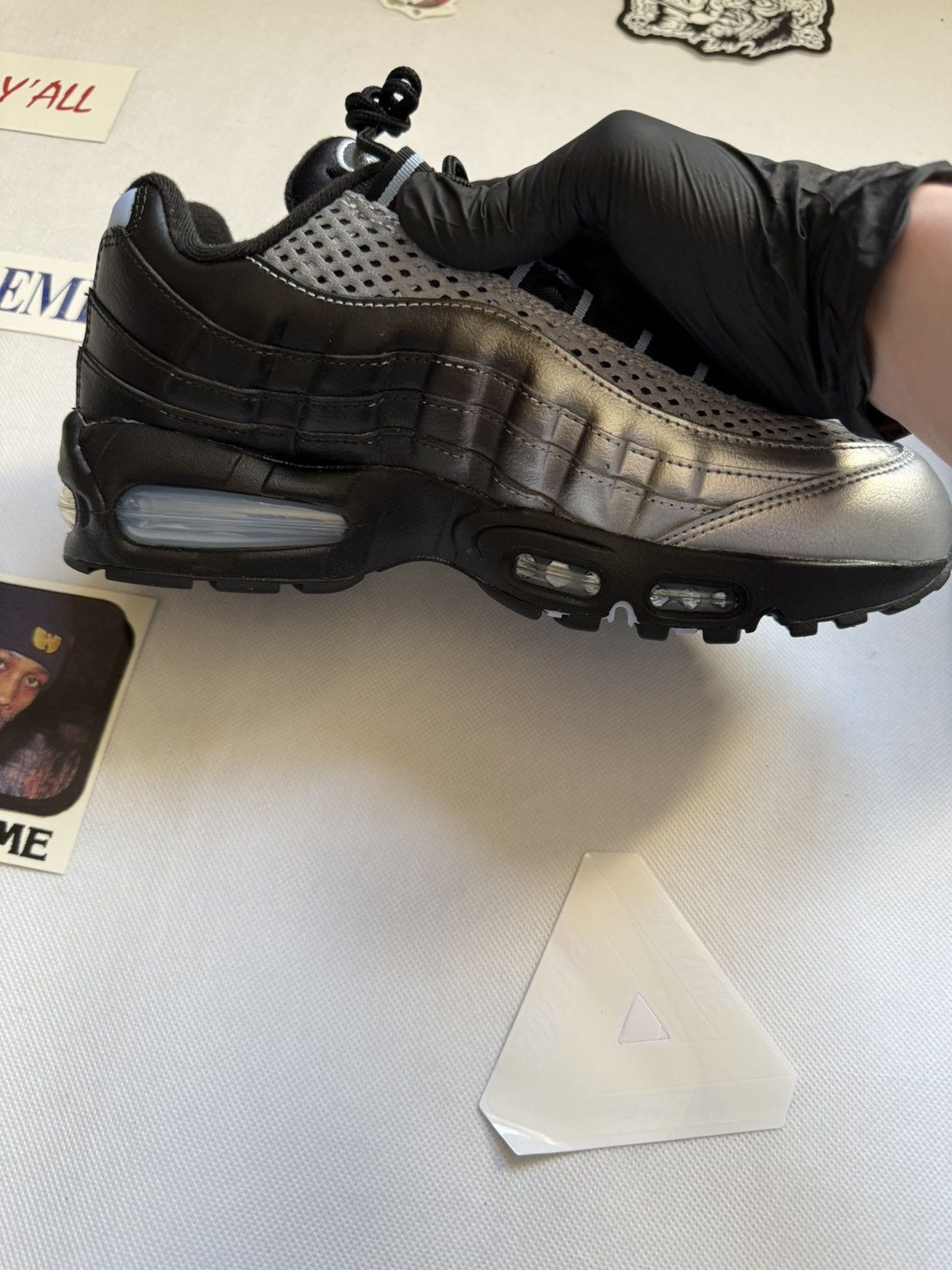 Nike | NO TAX IN EU 🔥 PALACE x NIKE Air Max 95 Black Silver | Size US 9 / EU 42 - 5 Thumbnail