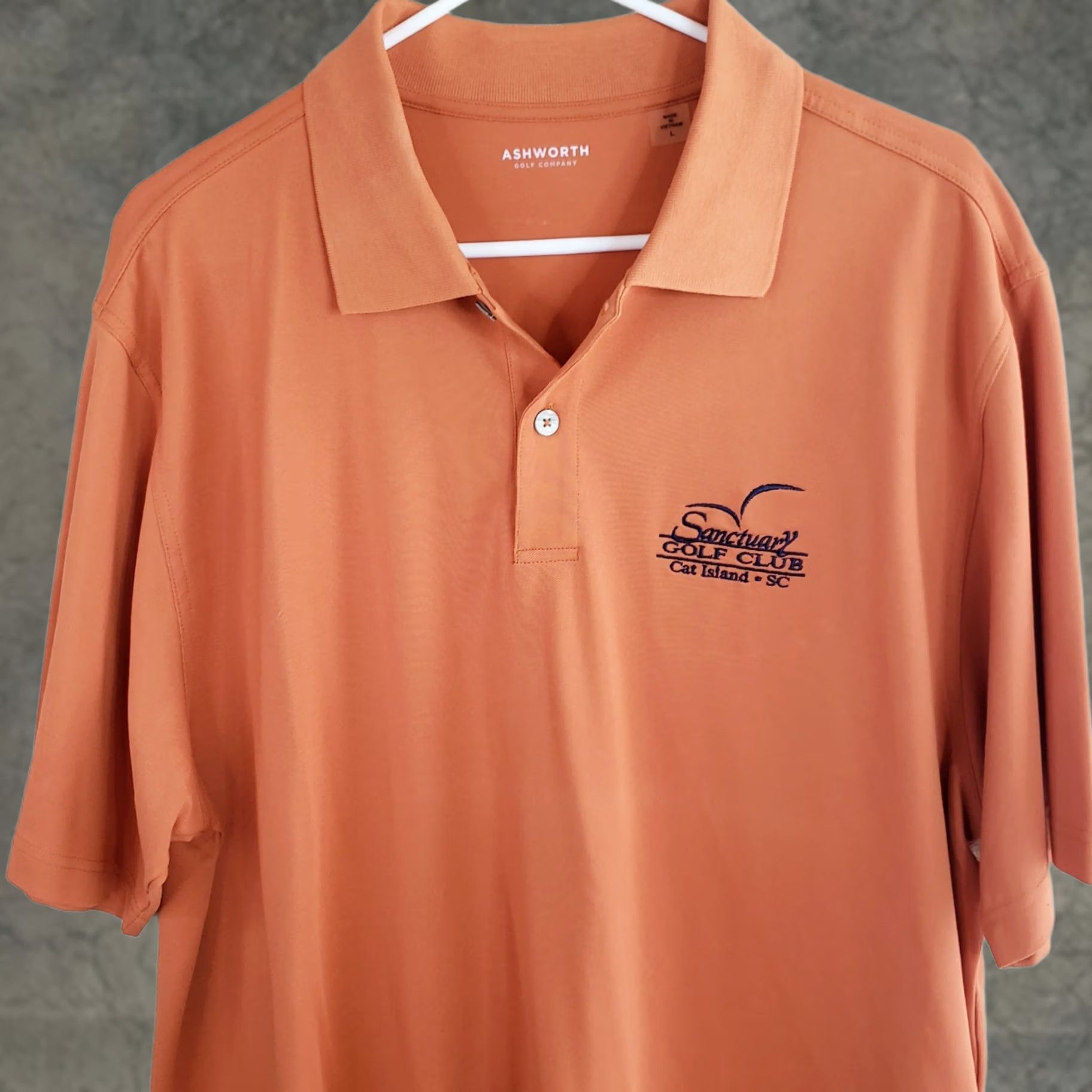 Vintage VINTAGE Ashworth Polo Shirt Mens XL Orange Sanctuary Golf Course Cat Island Size US XL / EU 56 / 4 - 1 Thumbnail