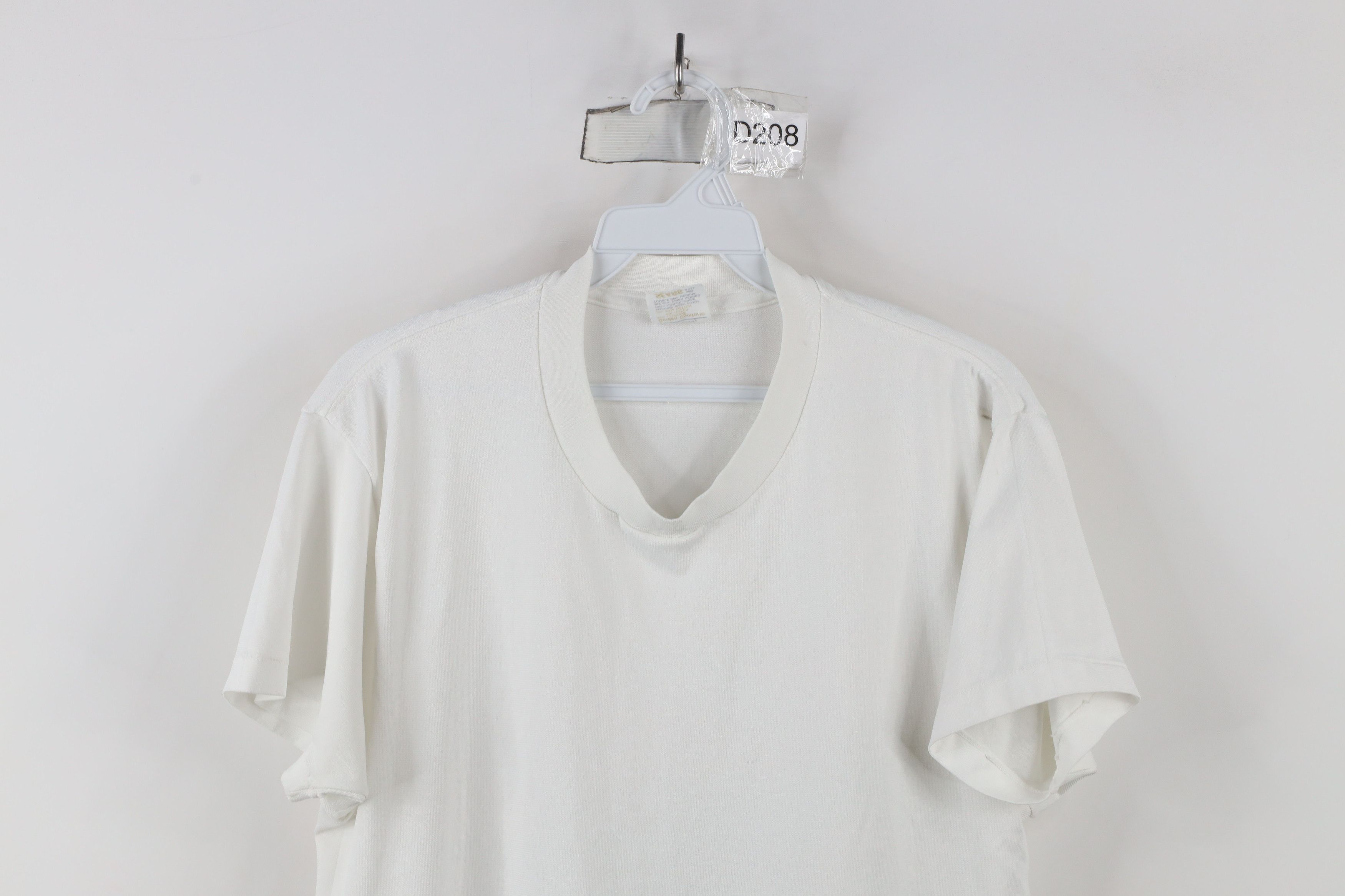 Vintage Vintage 70s Streetwear Blank Short Sleeve T-Shirt White USA Size US L / EU 52-54 / 3 - 2 Thumbnail