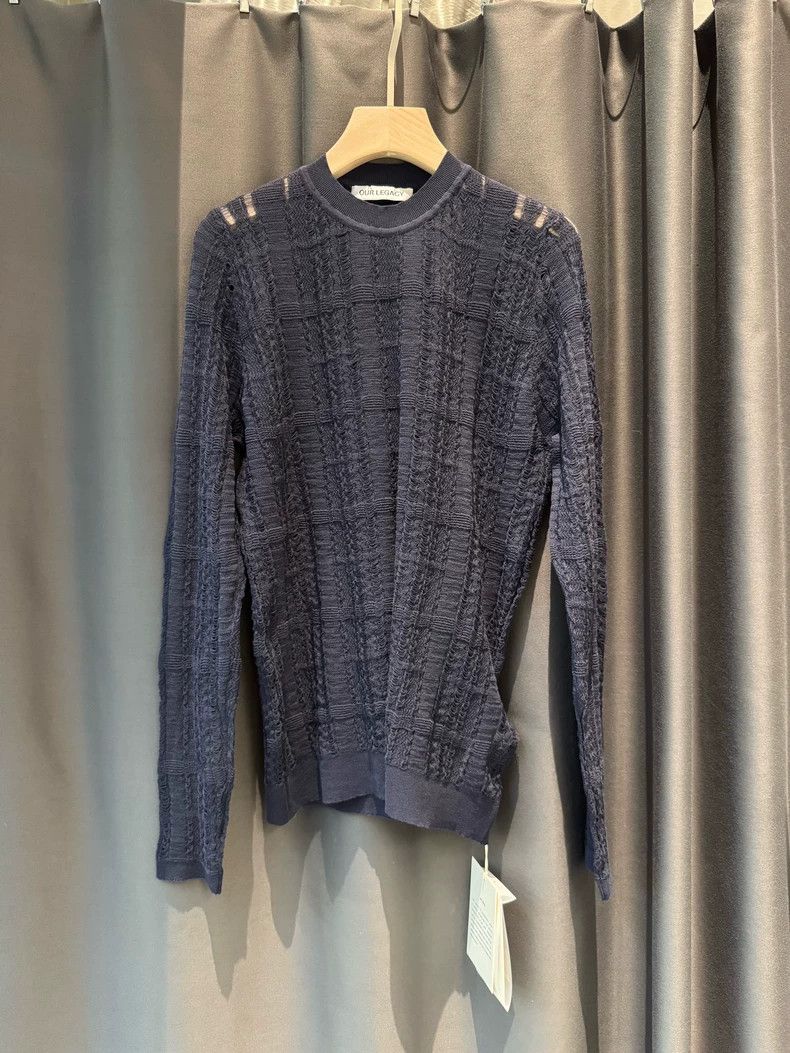 Our Legacy Our Legacy size46 Blue long-sleeved cut-out top Size US S / EU 44-46 / 1 - 2 Thumbnail