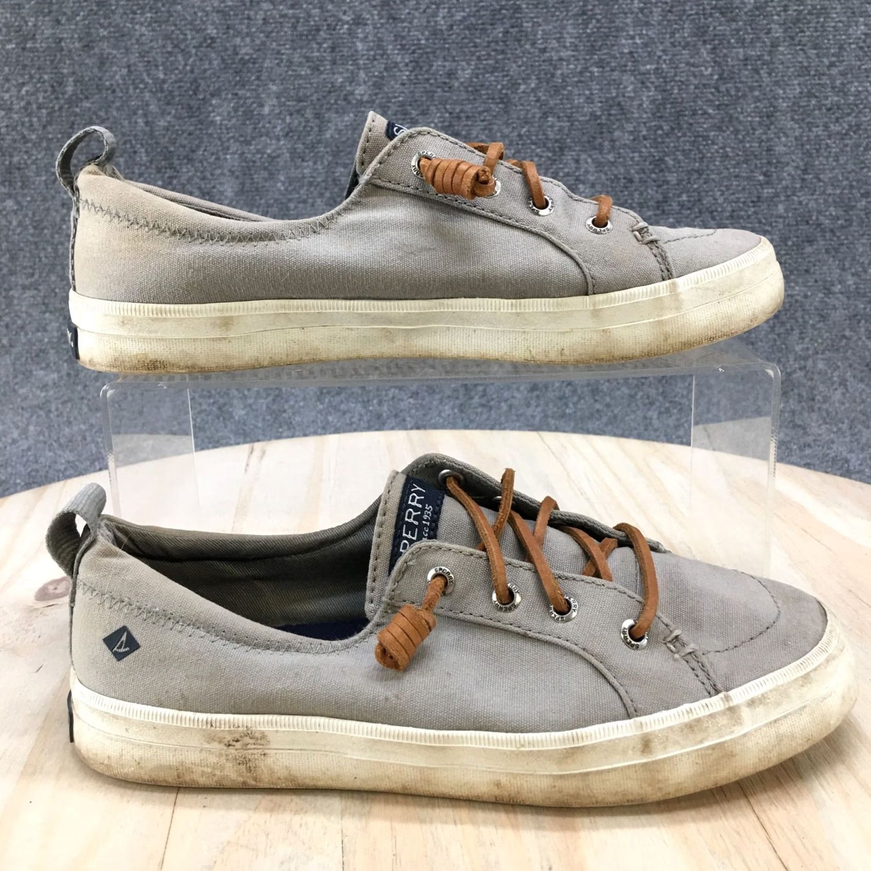Sperry Sperry Crest Vibe Sneakers Grey Canvas Lace Up Low Top Womens 6 Shoes Casual Comfortable Breathable Flat Heel 0.5in Walking Size M / US 6-8 / IT 42-44 - 2 Thumbnail