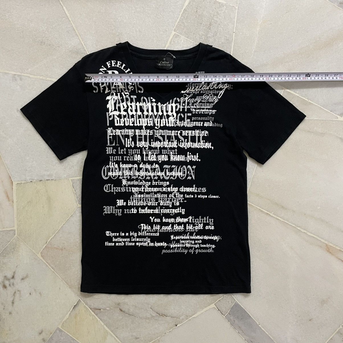 If Six Was Nine Original Tshirt Y2K Poem black V-neck short-sleeve t-shirt. Size US S / EU 44-46 / 1 - 9 Thumbnail