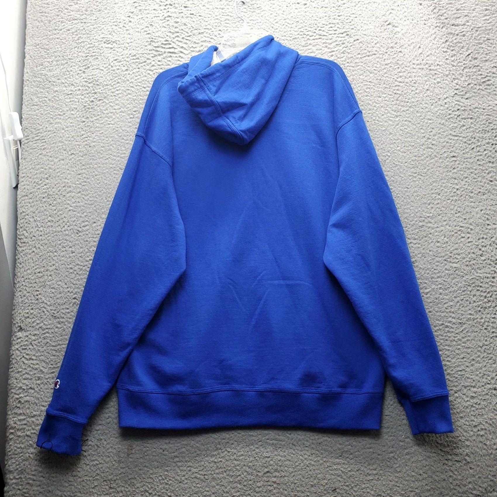 Champion Champion Powerblend Hoodie Mens XL Blue Long Sleeve Spellout Logo Pullover GF89H Size US XL / EU 56 / 4 - 2 Thumbnail
