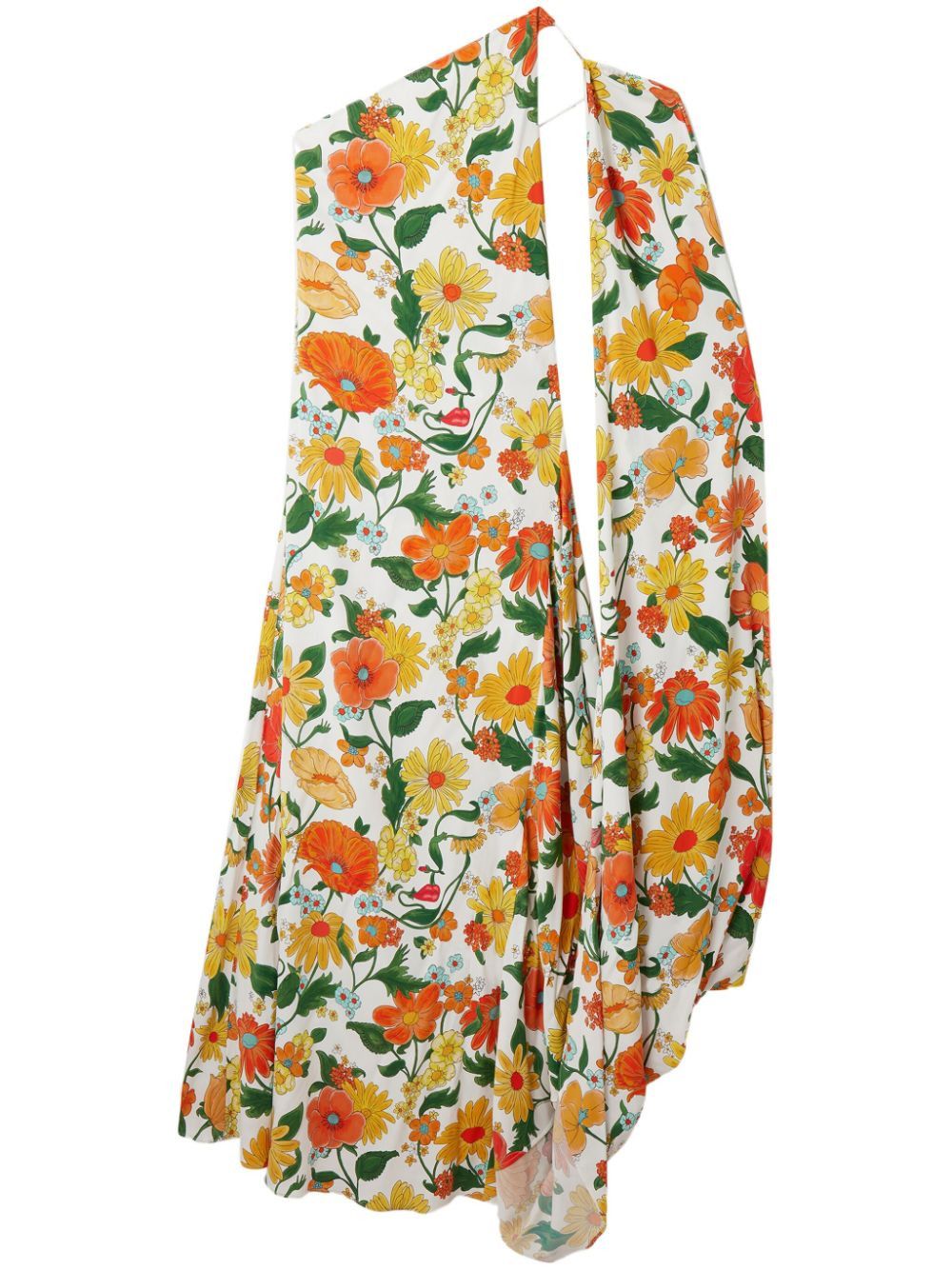 Stella McCartney FLORAL PRINT ONE-SHOULDER LONG DRESS Size S / US 4 / IT 40 - 1 Thumbnail