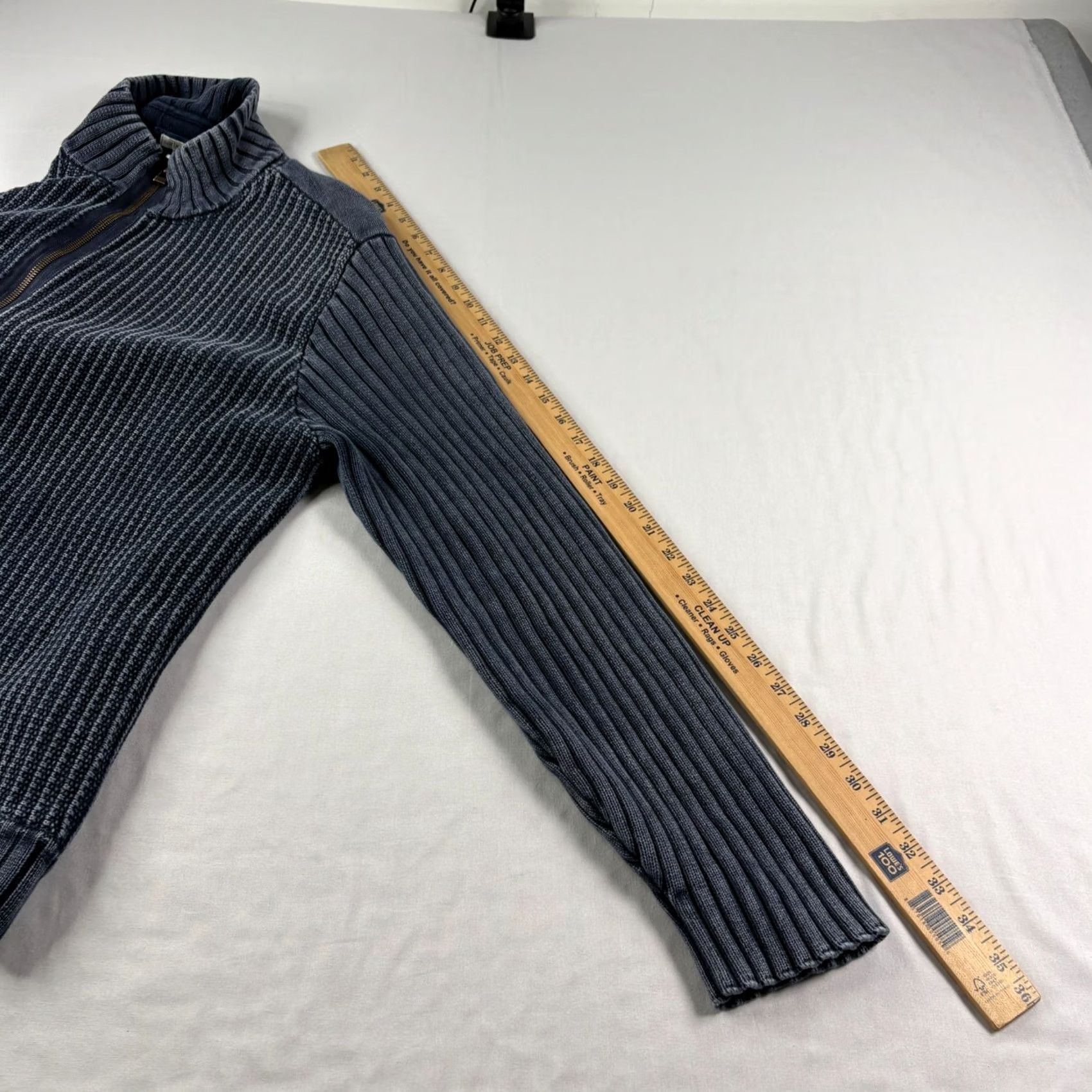 Carbon Carbon Sweater Mens L Blue Cobalt Heavy Knit Full Zip Stretch Size US L / EU 52-54 / 3 - 5 Thumbnail