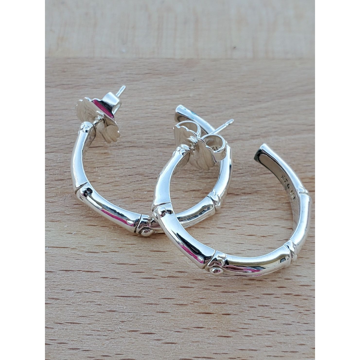 John Hardy Bamboo Sterling Silver 925 Hoop Earrings