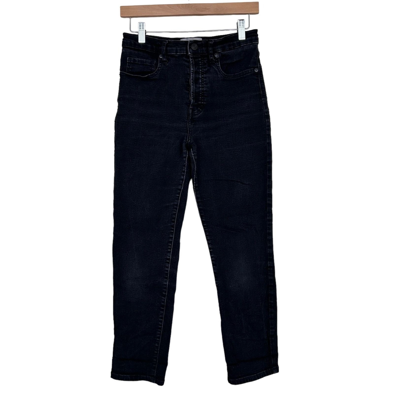 Everlane Everlane Black Button Fly Straight Leg Jeans Sz 30 Size 30" / US 8 / IT 44 - 1 Thumbnail
