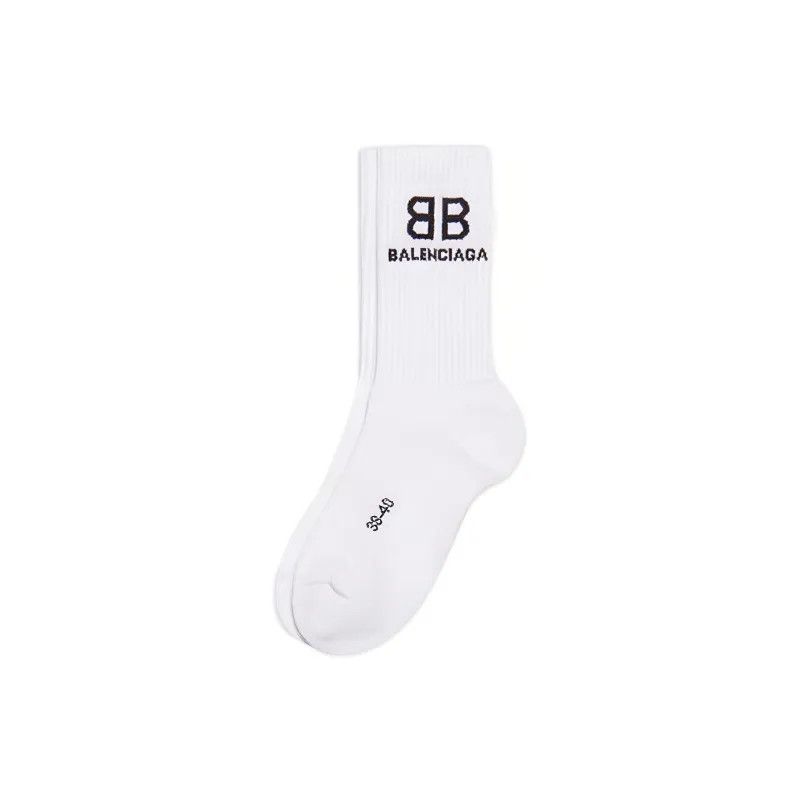 Balenciaga oc11z0725 Size: OS / BB Tennis Socks in White Size ONE SIZE - 1 Thumbnail