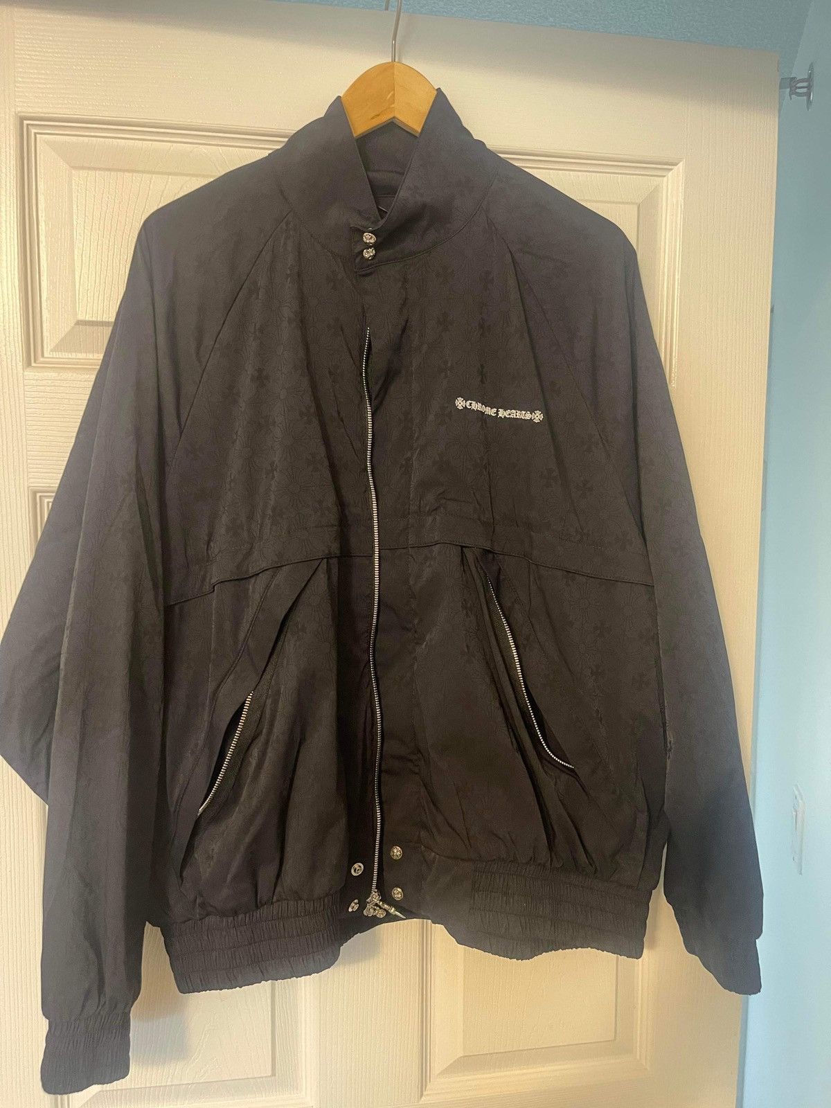 image of Chrome Hearts Track Jacket in Black, Men's (Size XL)