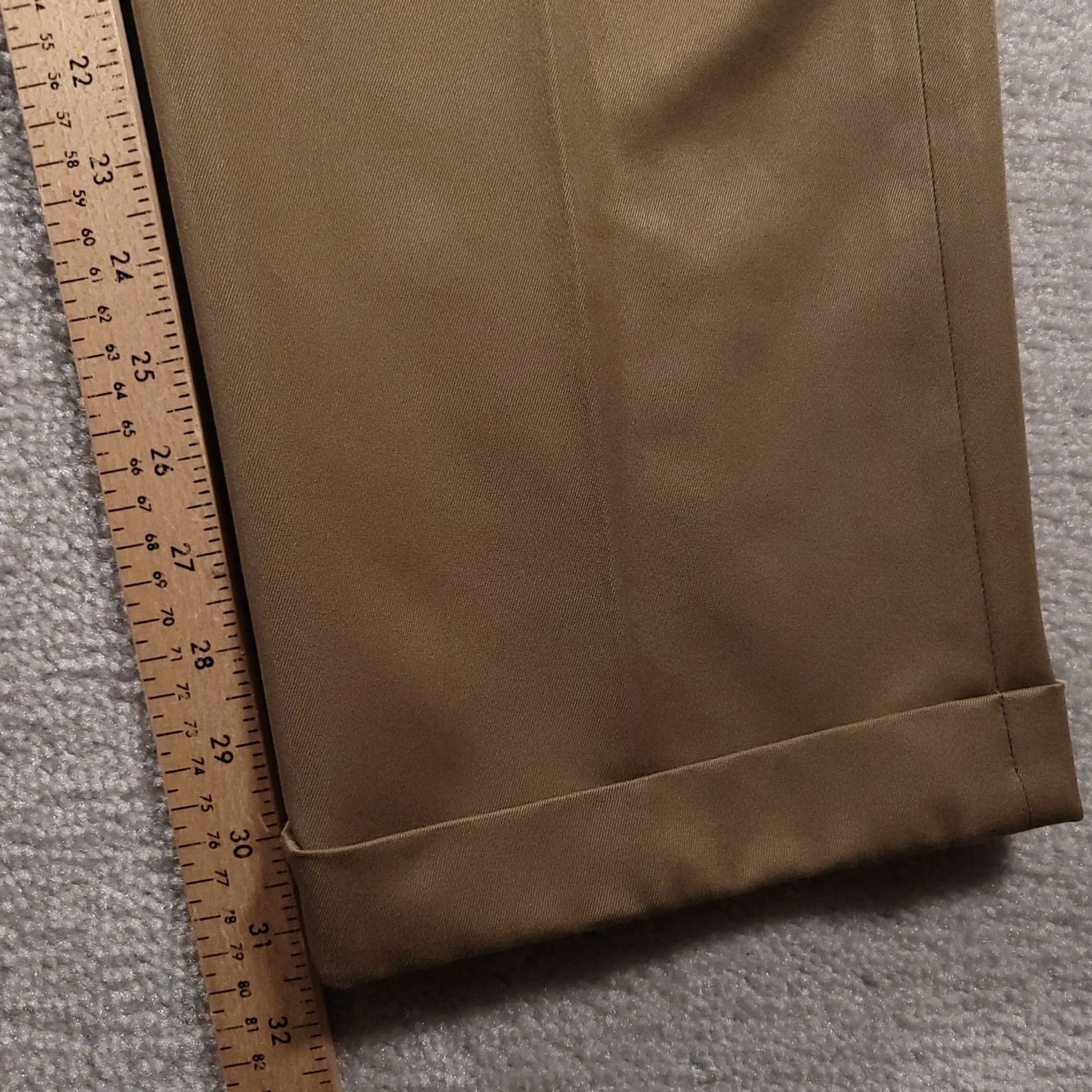 Vintage John Henry Men's Pants Size 36 x 32 Beige Pleated Front Cuffed Dress Pants Regular Rise Tapered Leg Mens Size US 36 / EU 52 - 6 Thumbnail