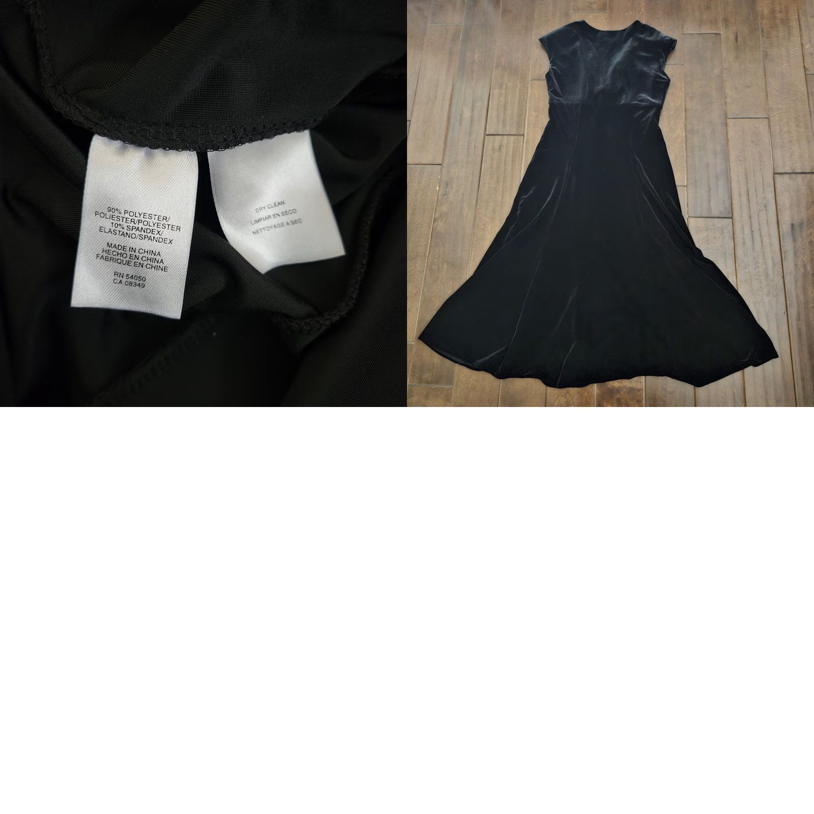Jones New York Jones New York Black Velvet Dress Petite A-Line Formal V-Neck Sleeveless Long 4P Womens Limited Zip Dry Clean Only Created 90s? Size S / US 4 / IT 40 - 9 Thumbnail