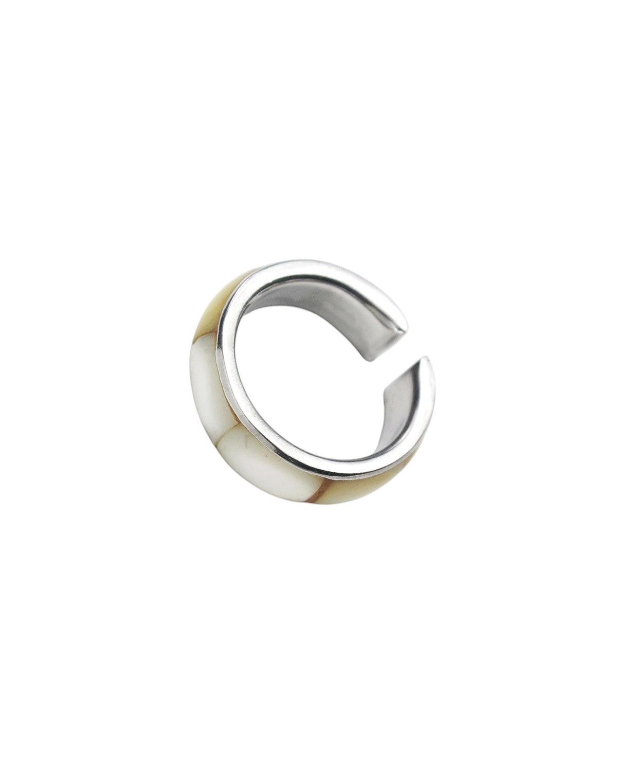 Vintage 2000S JAPANESE MADE MOTHER OF PEARL INLAY OPEN RING Size ONE SIZE - 3 Thumbnail