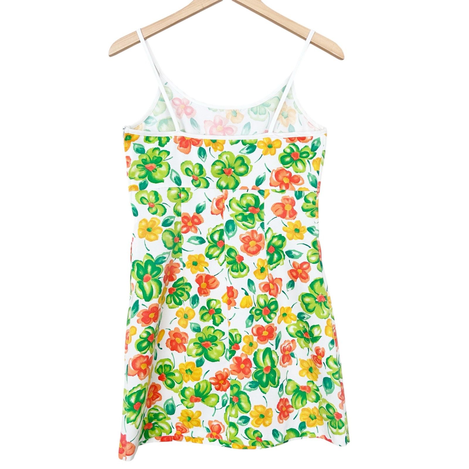 Vintage Vintage Finesse Green Yellow Orange Floral Mini Dress Sz M Size M / US 6-8 / IT 42-44 - 5 Thumbnail