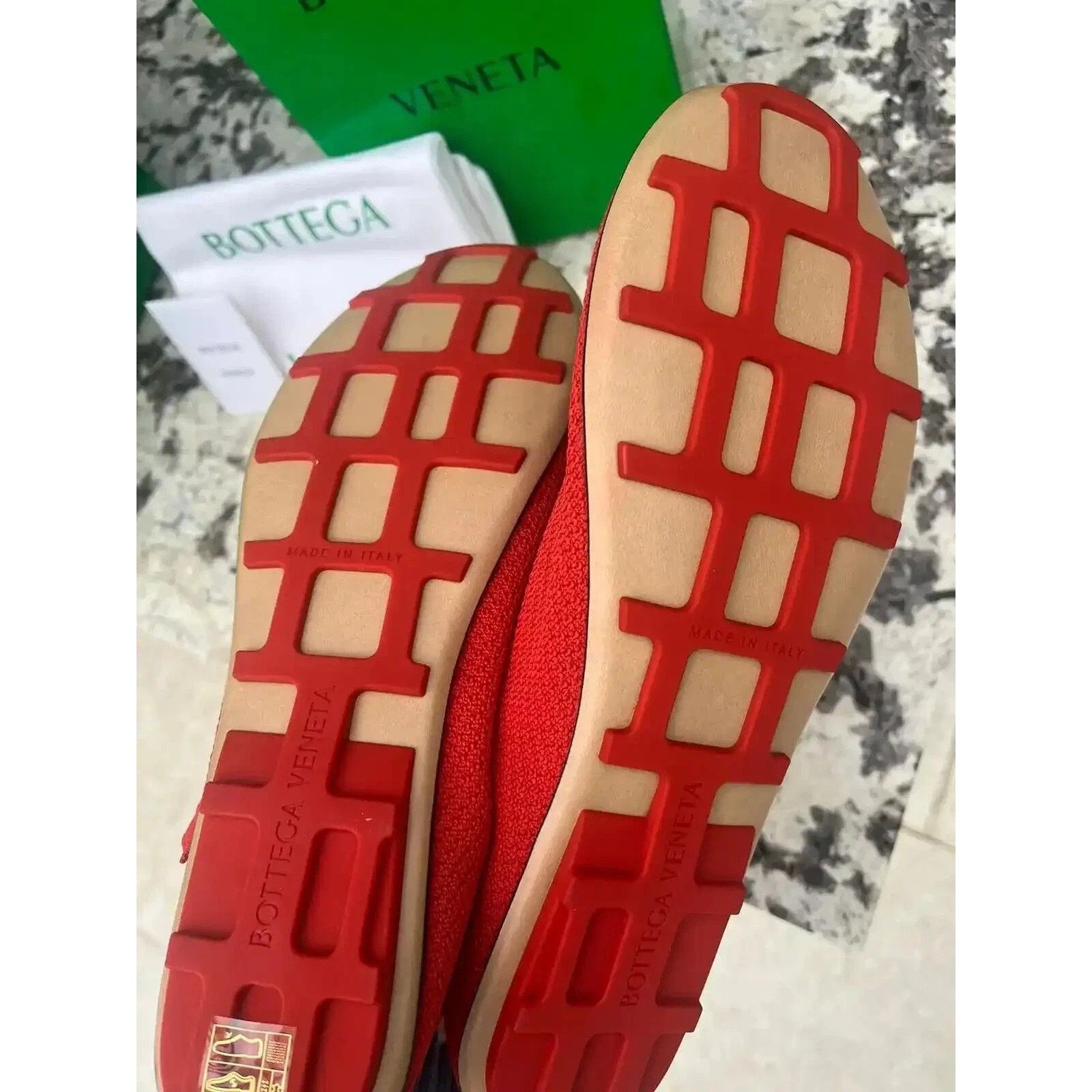 Bottega Veneta o1rshd1 Lattice Slipper Tech Knit Stretch Shoes Bright Red Size US 11 / EU 44 - 10 Thumbnail