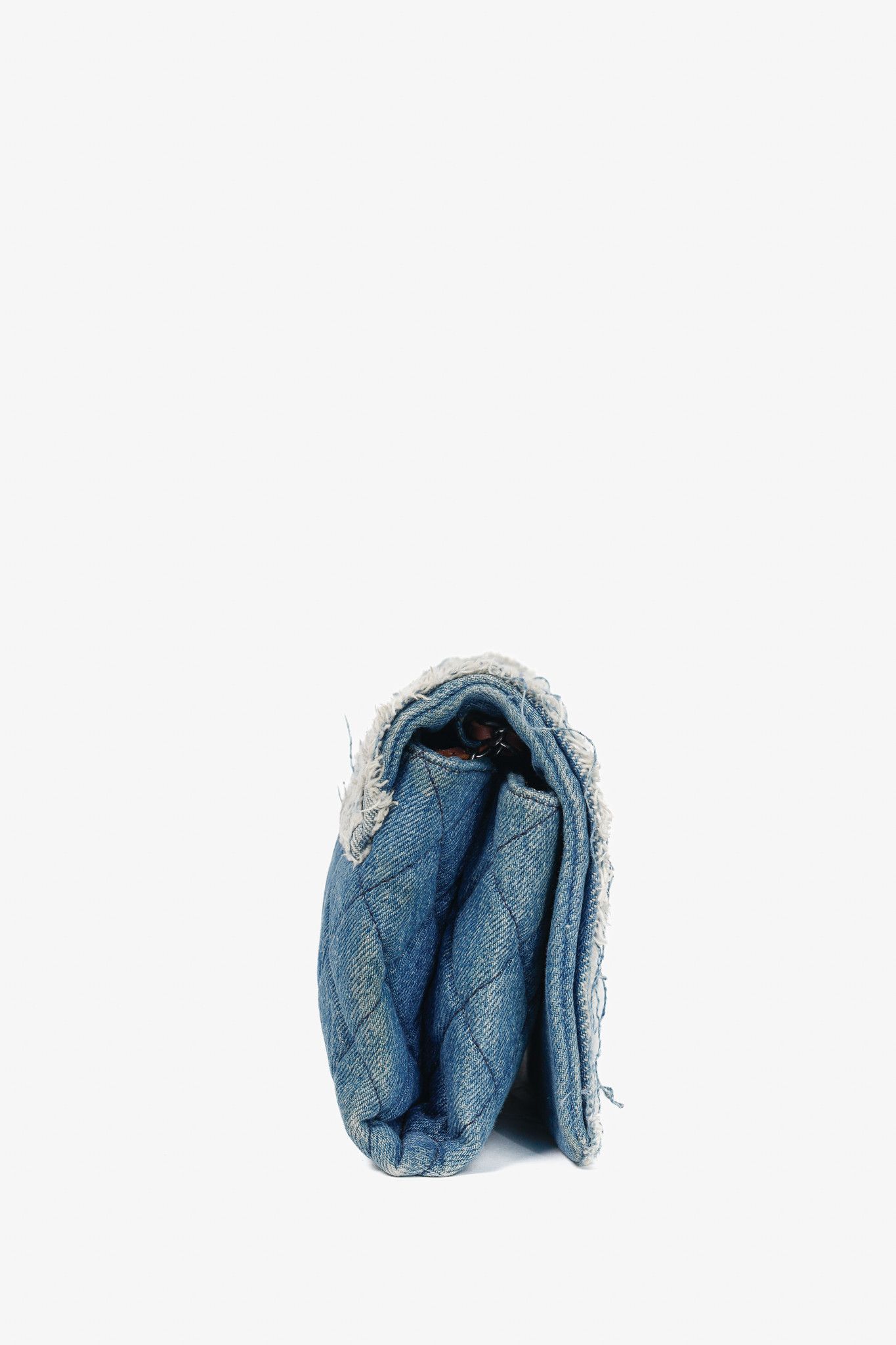 Chanel Chanel 15P Blue Denim Fringe CC Medium Flap Bag Size ONE SIZE - 3 Thumbnail