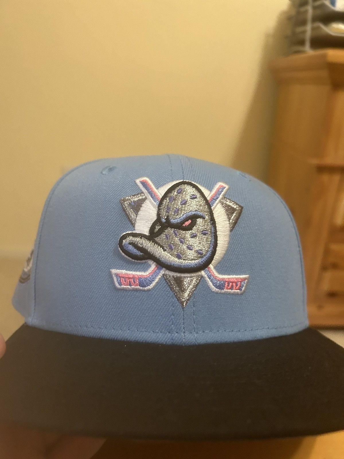 New Era Baby blue/black/pink Anaheim Ducks New Era Fitted Hat Size ONE SIZE - 1 Thumbnail