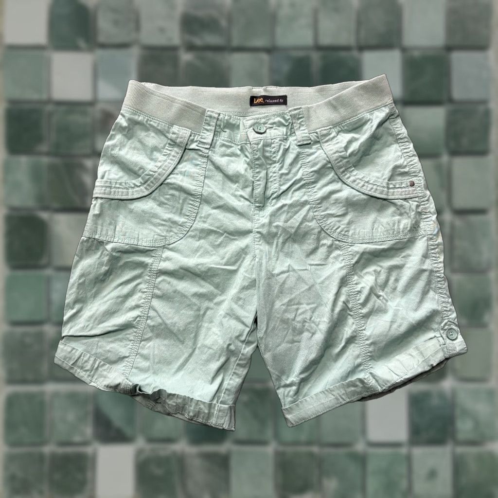 Lee Lee Shorts Womens 8P Petite Teal Stretch Relaxed Chino Pocket Logo Size 30" / US 8 / IT 44 - 1 Thumbnail