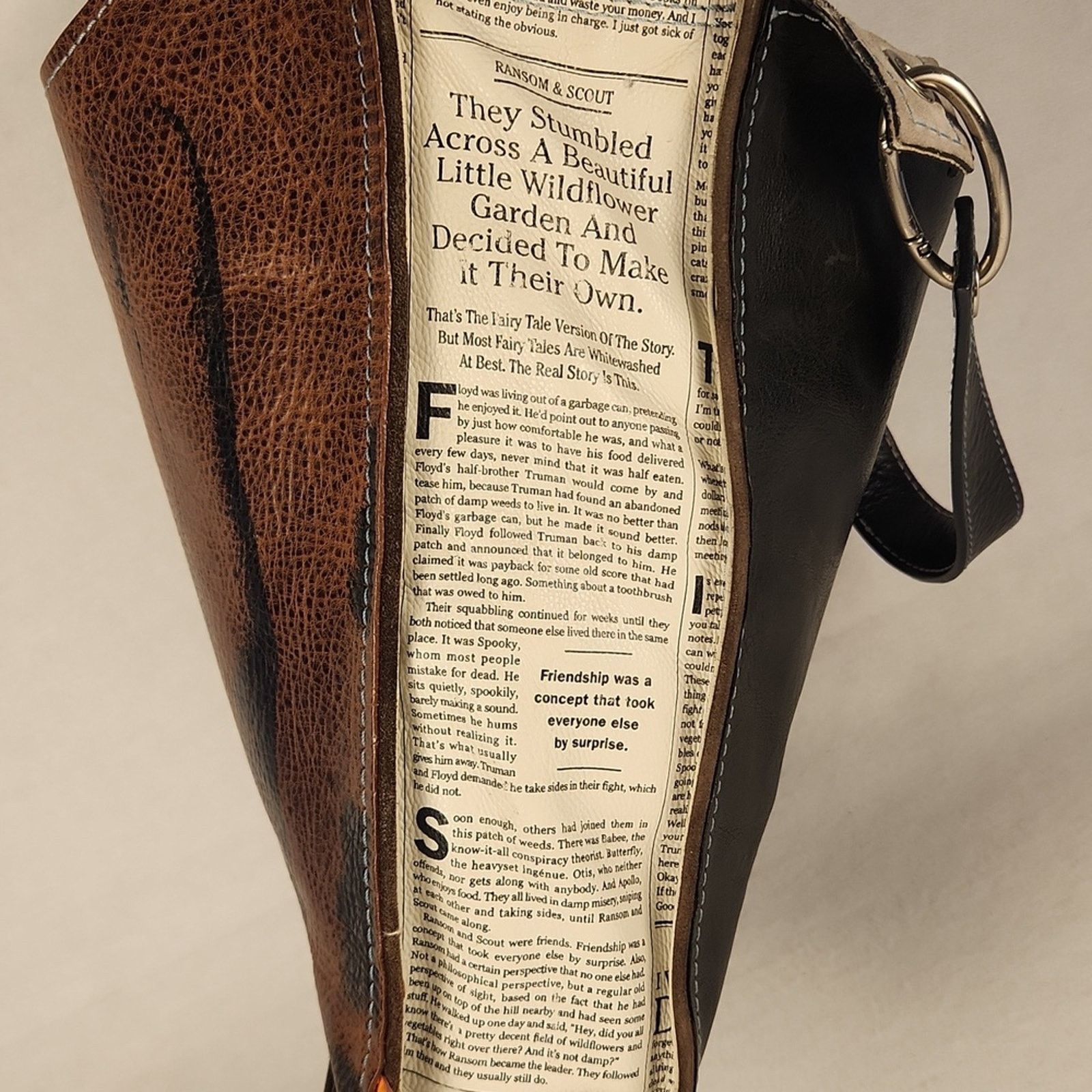 The Unbranded Brand Ransom + Scout Leather Handbag NEWSPAPER Size ONE SIZE - 6 Thumbnail