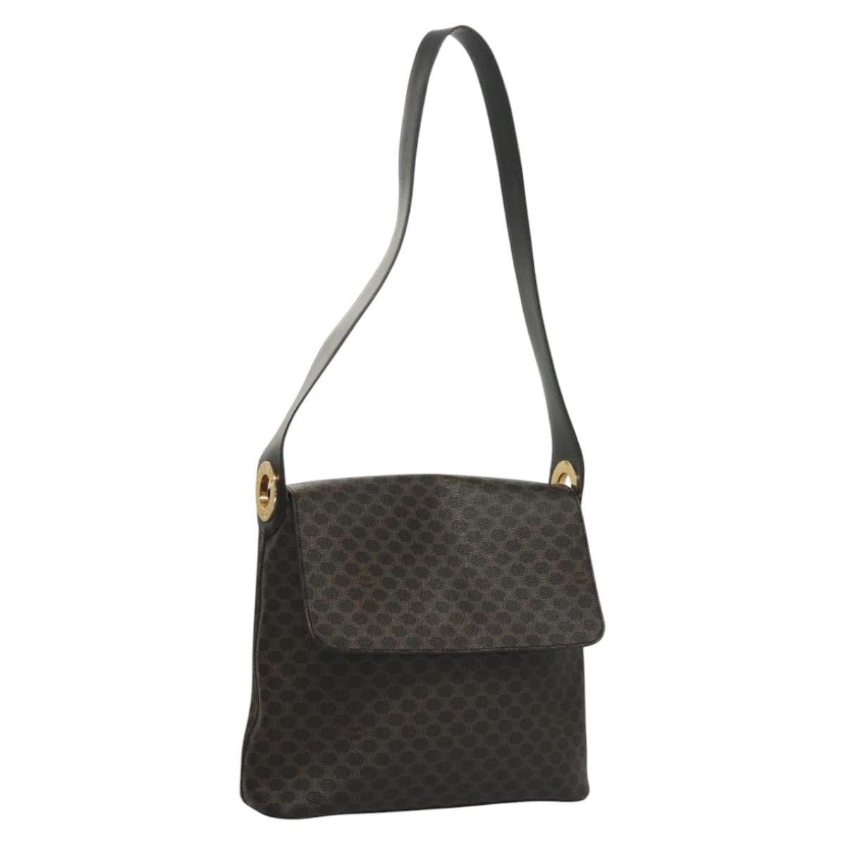 Celine CELINE Macadam Canvas Shoulder Bag Pvc Leather Black Gold Size ONE SIZE - 1 Thumbnail