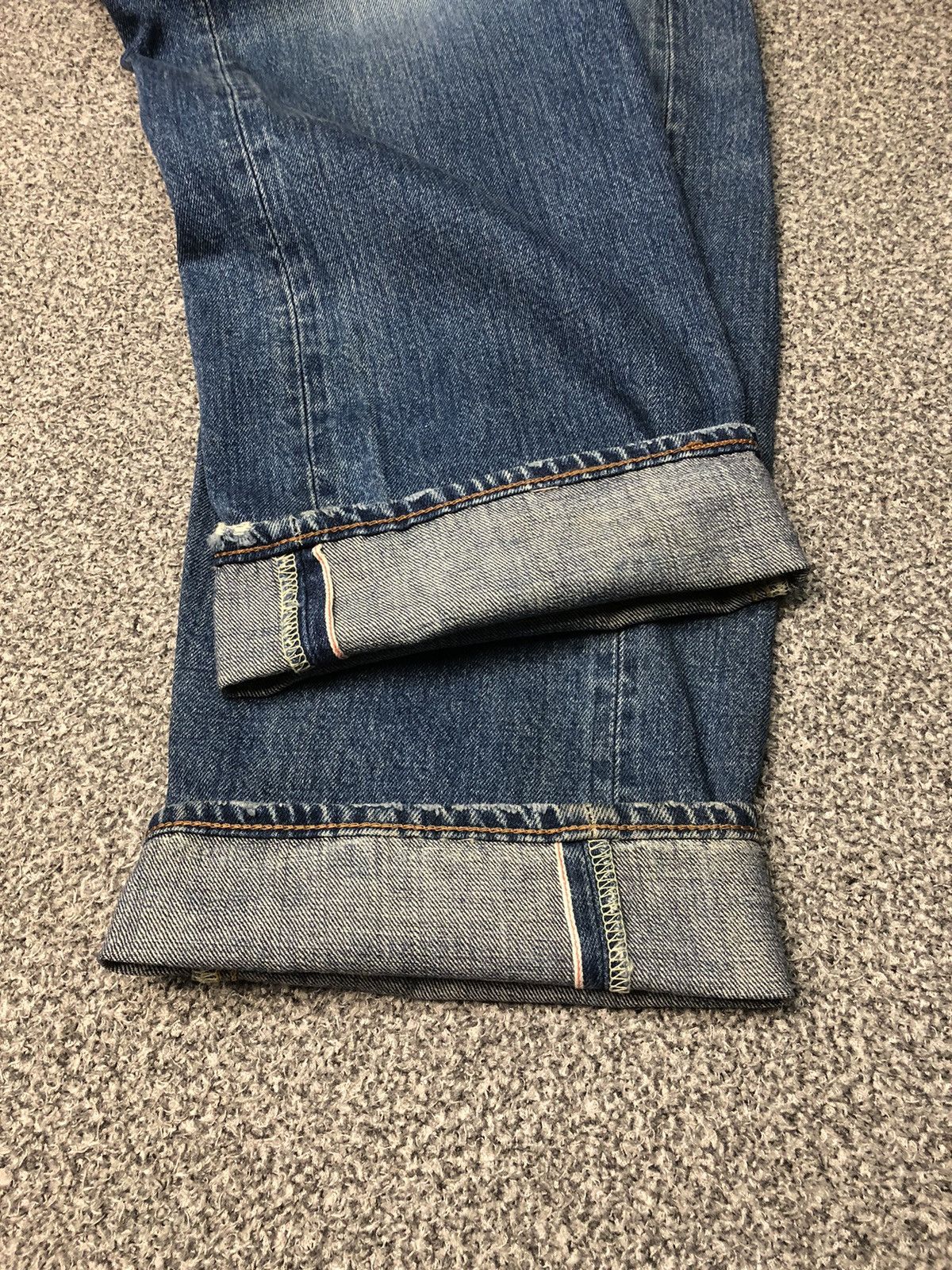 Edwin × Japanese Brand × Vintage 💥RARE💥Vintage Faded EDWIN 505 Half Salvedge Jeans Size US 37 - 11 Thumbnail
